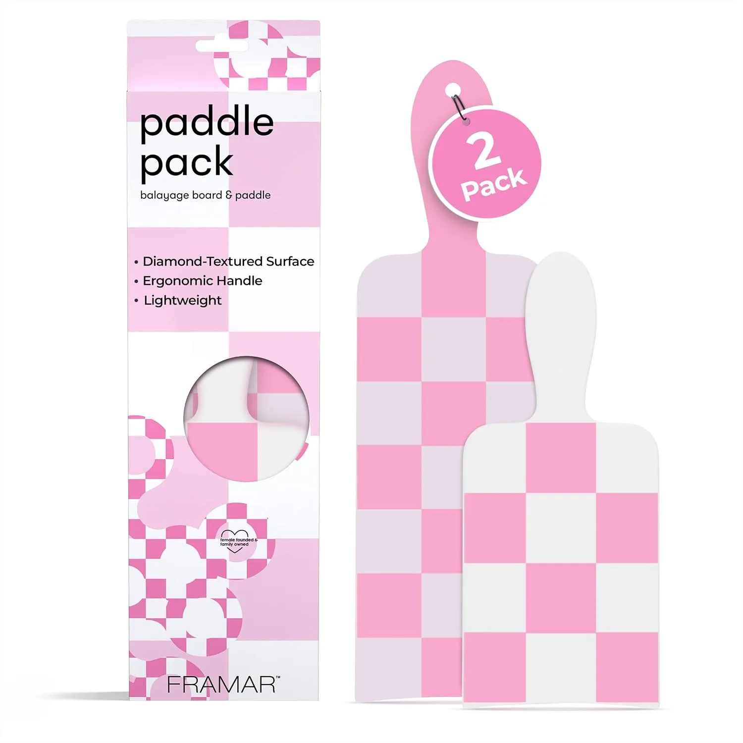 Checkered Balayage Board and Paddle Set for Hair Highlights, Salon Supplies, Pink and White, 2 Pack
Checkered Balayage Board and Paddle Set for Hair Highlights, Salon Supplies, Pink and White, 2 Pack