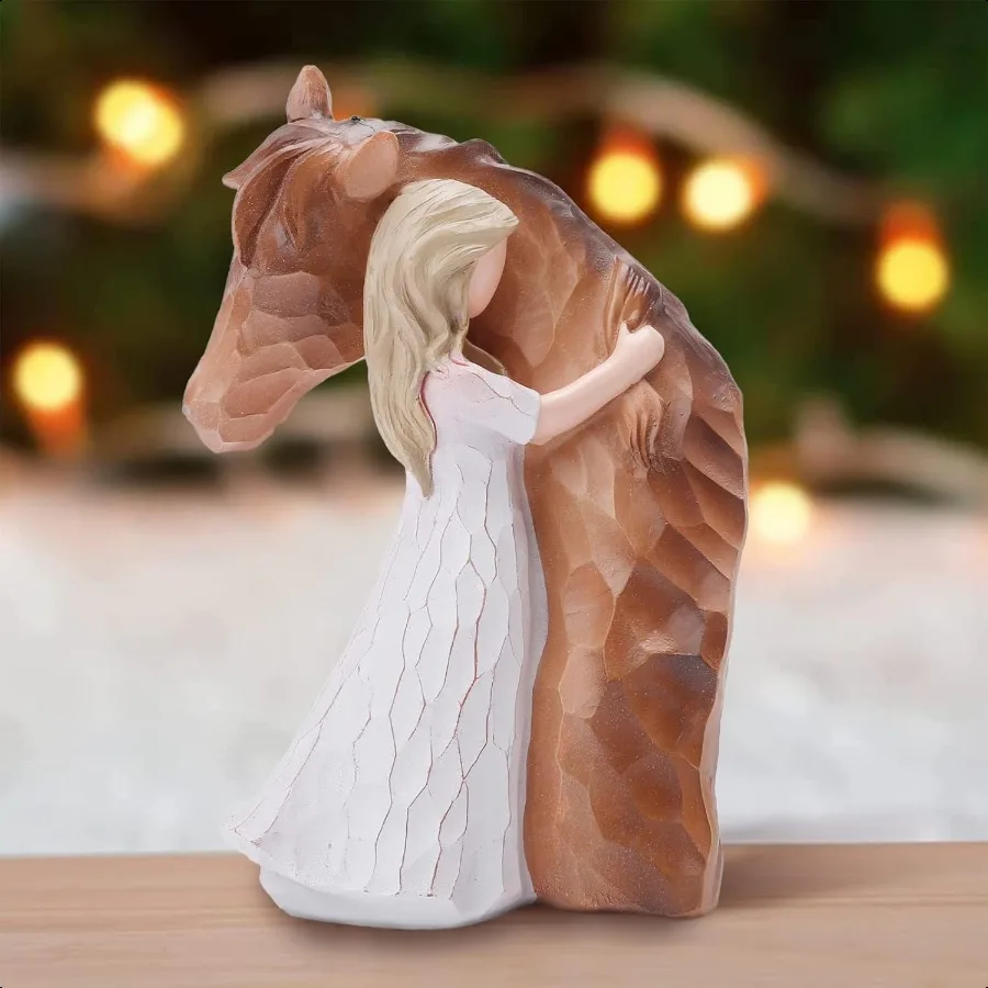 LUCKYBUNNY Guardian Angel Statues HandPainted Girl Embracing Horse Figurines Cowgirls and Horse Loss Remembrance Gifts
LUCKYBUNNY Guardian Angel Statues HandPainted Girl Embracing Horse Figurines Cowgirls and Horse Loss Remembrance Gifts