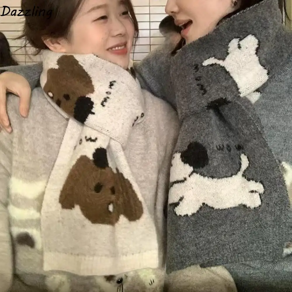 Fashion Lightweight Puppy Pattern Scarf Korean Style Windproof Cashmere Blend Scarf Warm Cute Knitted Shawl Winter
Fashion Lightweight Puppy Pattern Scarf Korean Style Windproof Cashmere Blend Scarf Warm Cute Knitted Shawl Winter