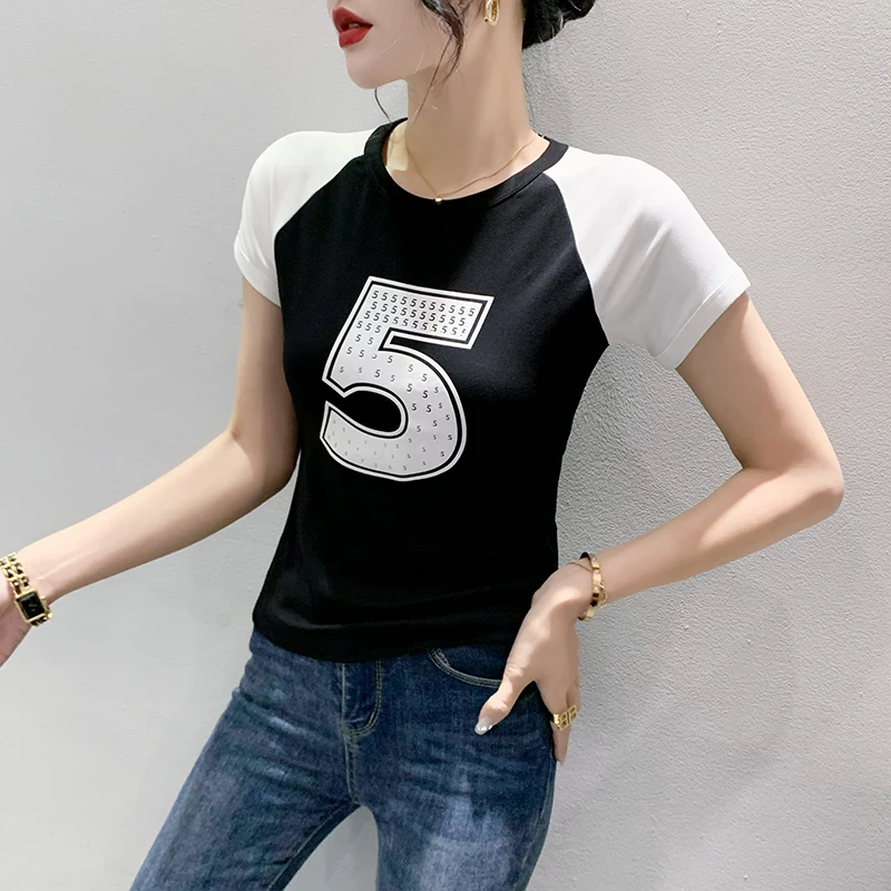 Black Summer Korean Clothes Cotton 100% T-Shirt Fashion Sexy Figure Print Patchwork Women Tops Short Sleeve Tees 2024 New 43132
Black Summer Korean Clothes Cotton 100% T-Shirt Fashion Sexy Figure Print Patchwork Women Tops Short Sleeve Tees 2024 New 43132