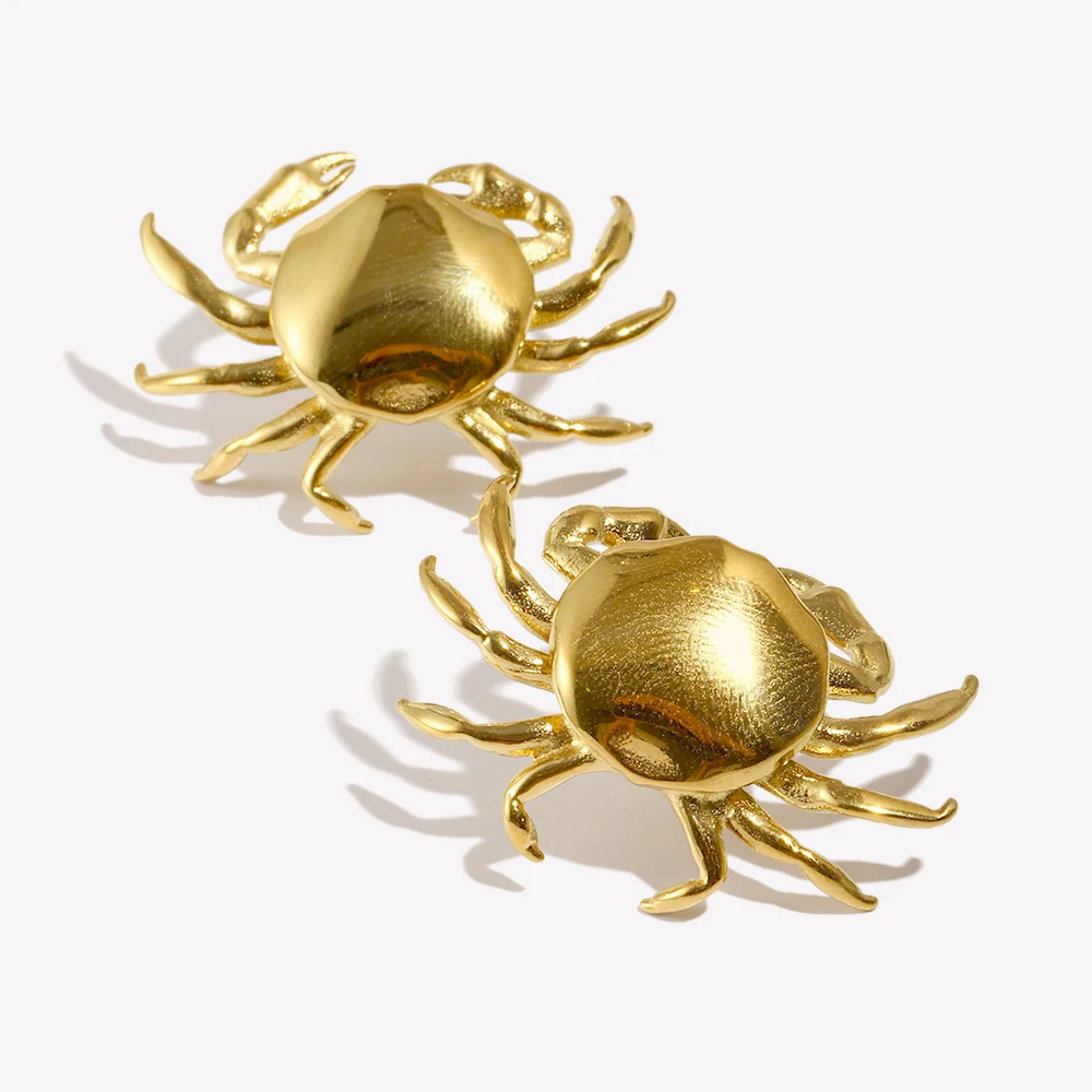 E.B.belle Summer Ocean Series Crab Stud Earrings Water Resistant 316L Stainless Steel Earrings for Women 18K Gold Plated Gift
E.B.belle Summer Ocean Series Crab Stud Earrings Water Resistant 316L Stainless Steel Earrings for Women 18K Gold Plated Gift