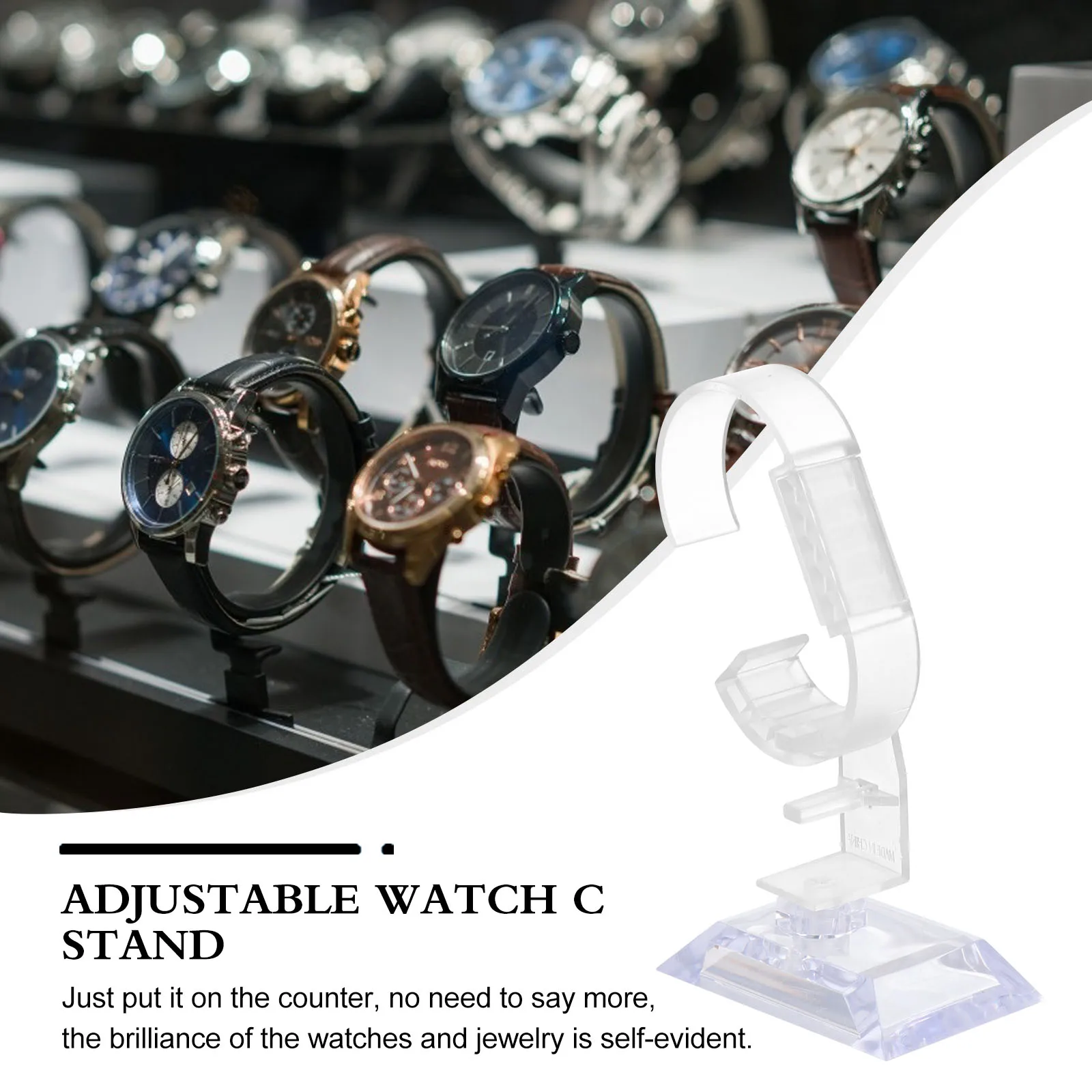 10pcs Adjustable Ring Display Stand C Ring Design For Bracelets Jewelry Storage Watch Display Rack Plastic Watch Holder
10pcs Adjustable Ring Display Stand C Ring Design For Bracelets Jewelry Storage Watch Display Rack Plastic Watch Holder