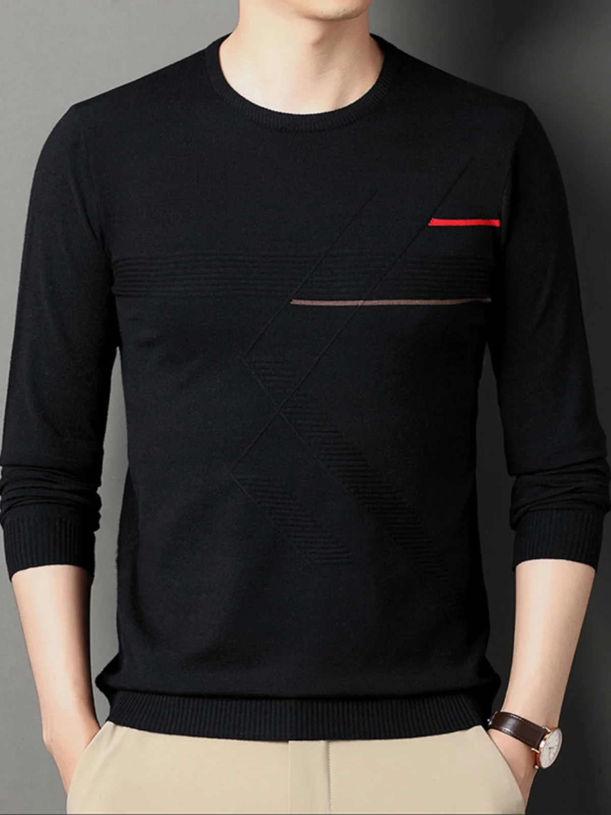 Новинка 2024: Мужской вязаный шерстяной пуловер с длинным рукавом и круглым вырезом, базовый слой, повседневная и деловая одежда, для отдыха
Новинка 2024: Мужской вязаный шерстяной пуловер с длинным рукавом и круглым вырезом, базовый слой, повседневная и деловая одежда, для отдыха