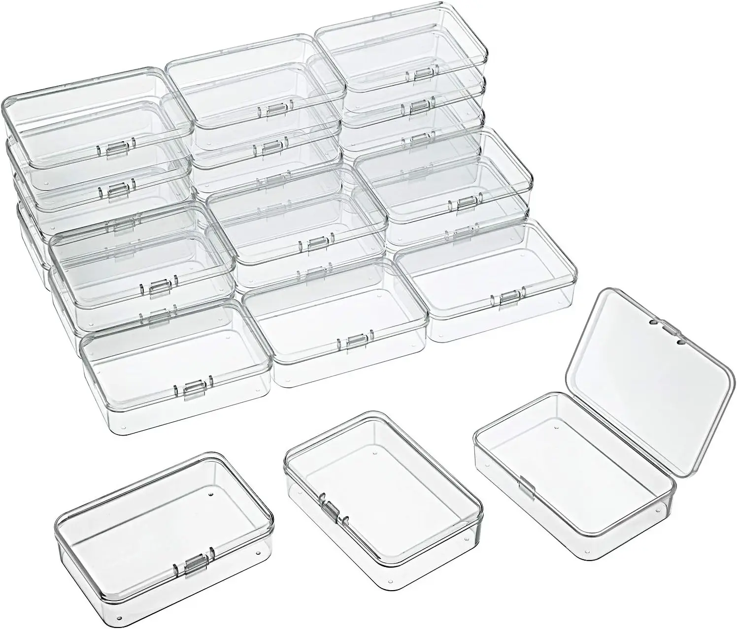 24 Pack Small Clear Plastic Bead Storage Boxes with Hinged Lid for Jewelry, Crafts, Hardware
24 Pack Small Clear Plastic Bead Storage Boxes with Hinged Lid for Jewelry, Crafts, Hardware