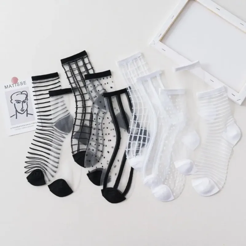 Women Ladies Socks Fashion Sheer Mesh Glass Silk Socks Ultrathin Transparent Crystal Lace Fabulous Elastic Summer Ankle Socks
Women Ladies Socks Fashion Sheer Mesh Glass Silk Socks Ultrathin Transparent Crystal Lace Fabulous Elastic Summer Ankle Socks