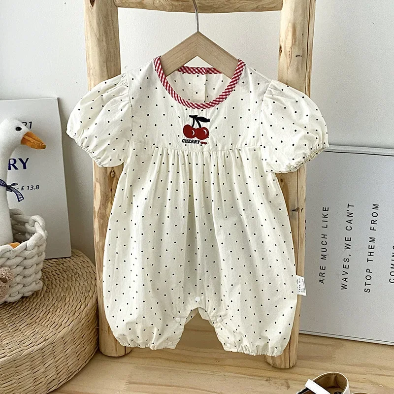 ZOETOPKID Newborn Clothes Cute Cherry Polka Dot Summer Onesie Short Sleeve Outfit for Baby Girls High Waist Cotton Jumpsuit
ZOETOPKID Newborn Clothes Cute Cherry Polka Dot Summer Onesie Short Sleeve Outfit for Baby Girls High Waist Cotton Jumpsuit