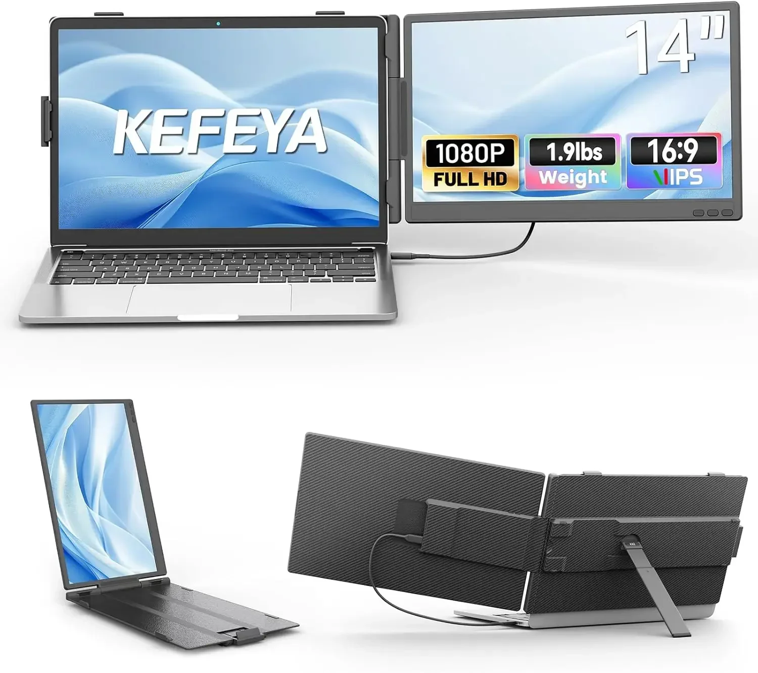 Laptop Screen Extender, 14" FHD 1080P IPS Dual Laptop Monitor Extender, Portable Monitor Plug & Play USB-C/HDMI/USB-A for 13"-17
Laptop Screen Extender, 14" FHD 1080P IPS Dual Laptop Monitor Extender, Portable Monitor Plug & Play USB-C/HDMI/USB-A for 13"-17