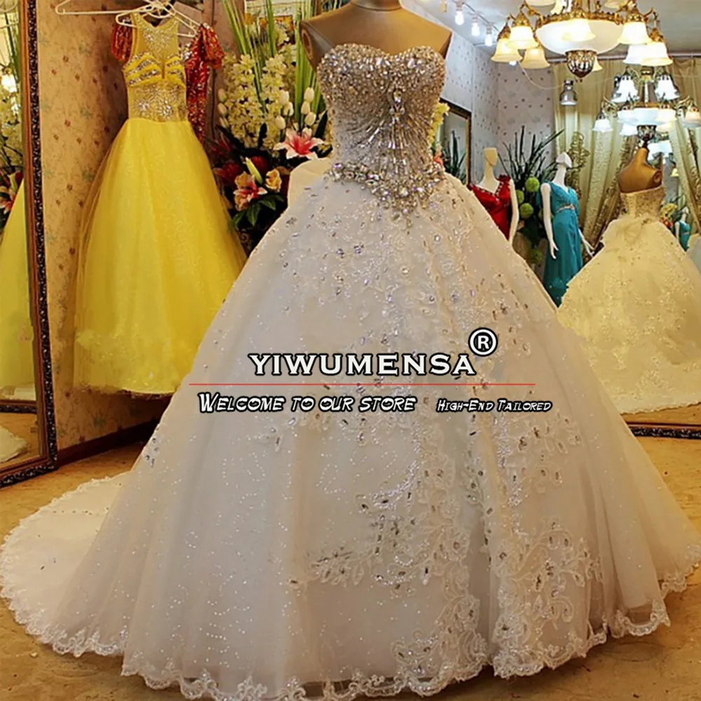 Exquisited Princess Wedding Dresses Rhinestone Beaded Ball Gown Bride Marriage Clothing Tailor-Made Female Formal Party Dress
Exquisited Princess Wedding Dresses Rhinestone Beaded Ball Gown Bride Marriage Clothing Tailor-Made Female Formal Party Dress