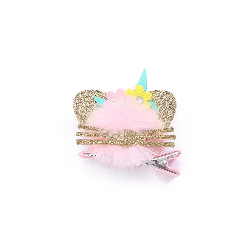Wholesale 10pcs Glitter Gold Floral Cat Hairpins Pink Fur PomPom Barrettes Fashion Headwear Boutique Hair Accessories for Girls
Wholesale 10pcs Glitter Gold Floral Cat Hairpins Pink Fur PomPom Barrettes Fashion Headwear Boutique Hair Accessories for Girls