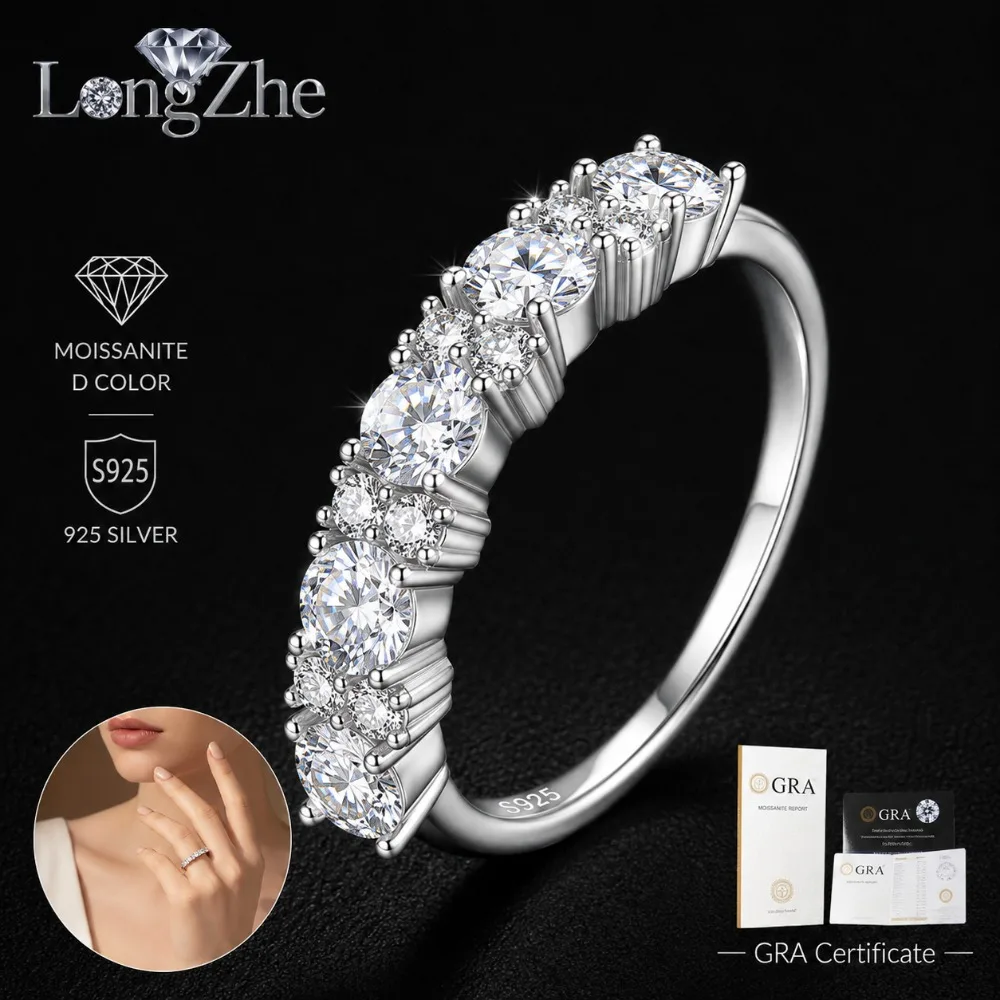 Moissanite Half Eternity Ring for Women 0.96CT Round Cut S925 Sterling Silver Alternating Stone Band Wedding Anniversary Gift
Moissanite Half Eternity Ring for Women 0.96CT Round Cut S925 Sterling Silver Alternating Stone Band Wedding Anniversary Gift