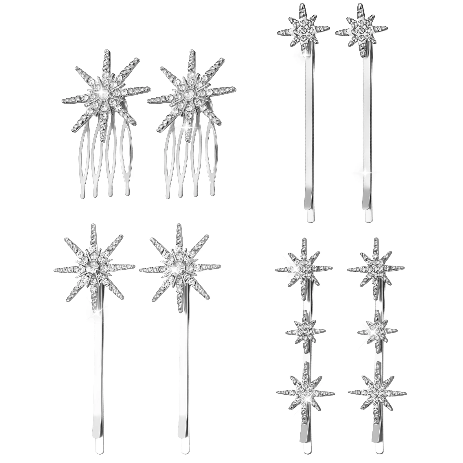 8 Pcs Hair Clips with Rhinestones Silver Decorative Decorate Bobby Pins for Thin
8 Pcs Hair Clips with Rhinestones Silver Decorative Decorate Bobby Pins for Thin