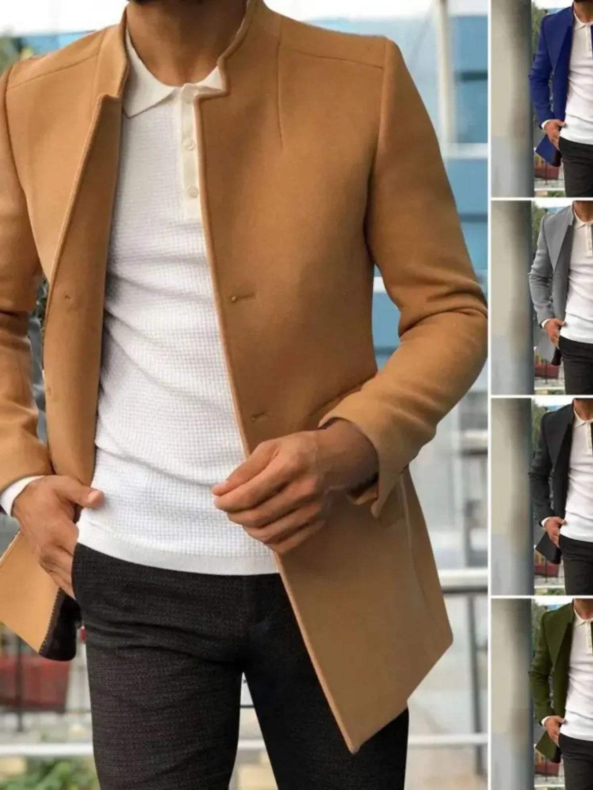 Мужское шерстяное пальто Slim Fit однотонного цвета с воротником-стойкой, повседневная ветрозащитная верхняя одежда на осень, с длинными рукавами, на молнии
Мужское шерстяное пальто Slim Fit однотонного цвета с воротником-стойкой, повседневная ветрозащитная верхняя одежда на осень, с длинными рукавами, на молнии