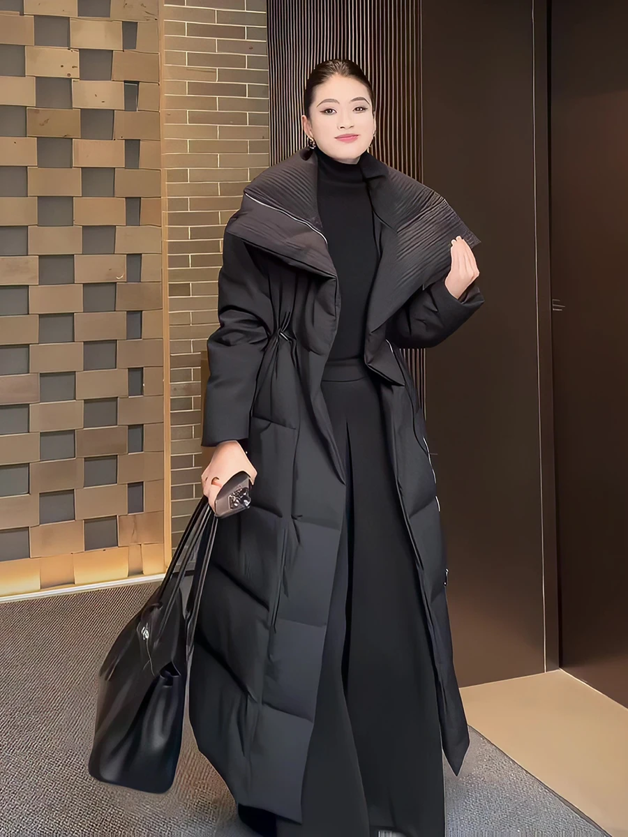 Dongda Gate Ultra-Long White Duck down Jacket Women's Winter New Style Black Warm Outerwear Commute Style Slim Fit Zipper
Dongda Gate Ultra-Long White Duck down Jacket Women's Winter New Style Black Warm Outerwear Commute Style Slim Fit Zipper