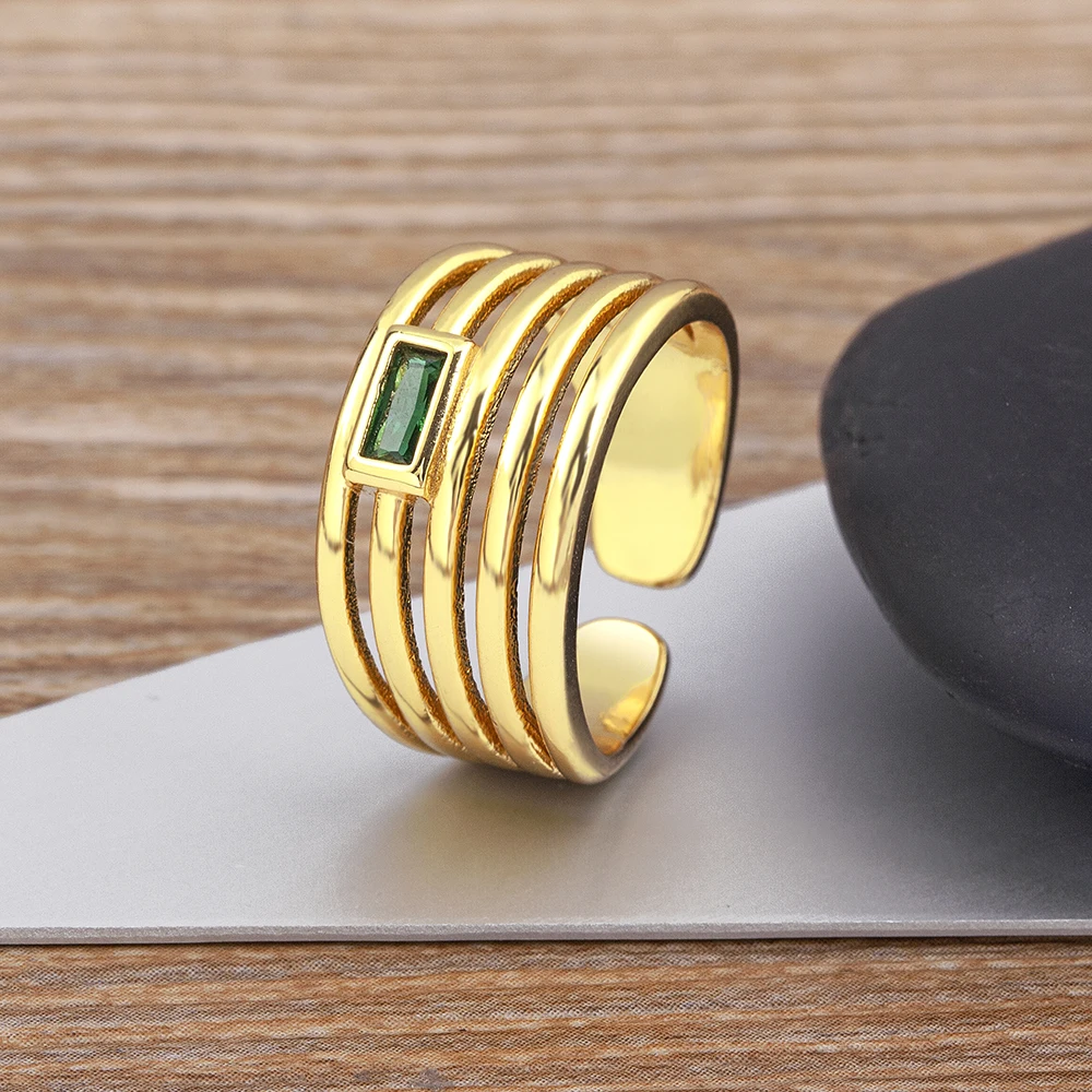 Nidin Fashion Simple Design Multi-Layer Geometric Adjustable Ring Lady Retro Green Zircon Jewelry Creative Wedding Party Gift
Nidin Fashion Simple Design Multi-Layer Geometric Adjustable Ring Lady Retro Green Zircon Jewelry Creative Wedding Party Gift