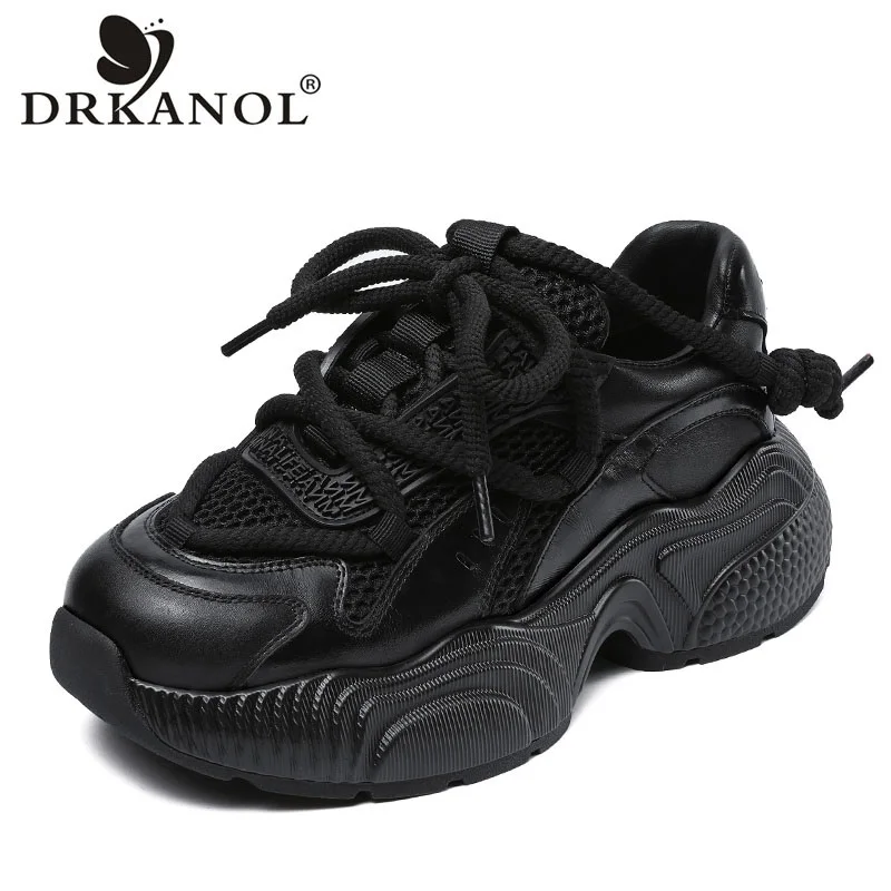 DRKANOL 2025 Spring Summer Chunky Platform Casual Sneakers Women Genuine Leather Air Mesh Wedges Heel Lace-Up Dad Shoes Black
DRKANOL 2025 Spring Summer Chunky Platform Casual Sneakers Women Genuine Leather Air Mesh Wedges Heel Lace-Up Dad Shoes Black