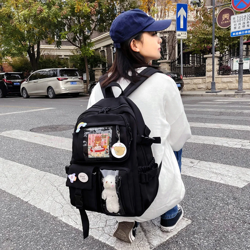 College Student Backpack Fashion Casual Book Bags Nylon with Plush Pendant Pin Cute Large Capacity Japanese Style for Kids Teens
College Student Backpack Fashion Casual Book Bags Nylon with Plush Pendant Pin Cute Large Capacity Japanese Style for Kids Teens