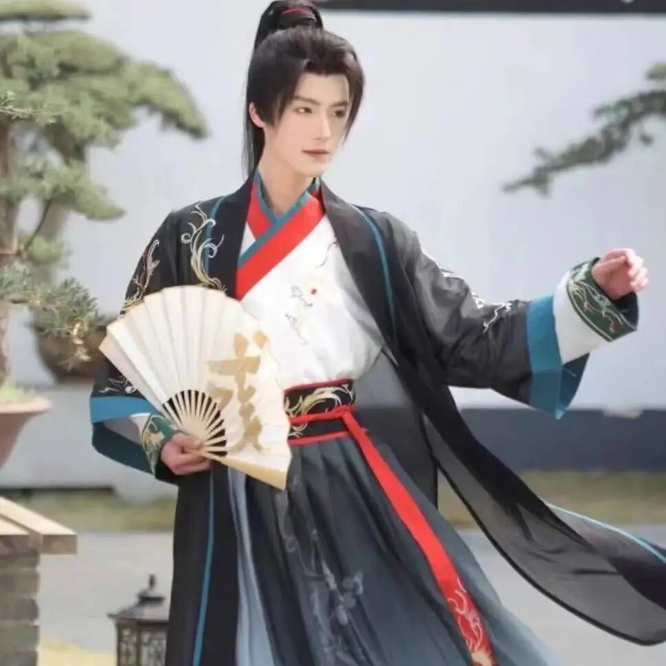 2023 New Men Hanfu Original Traditional Chinese Swordsman Clothing Ancient Weijin Dynasty Cosplay Costume Black Hanfu Dress Set
2023 New Men Hanfu Original Traditional Chinese Swordsman Clothing Ancient Weijin Dynasty Cosplay Costume Black Hanfu Dress Set