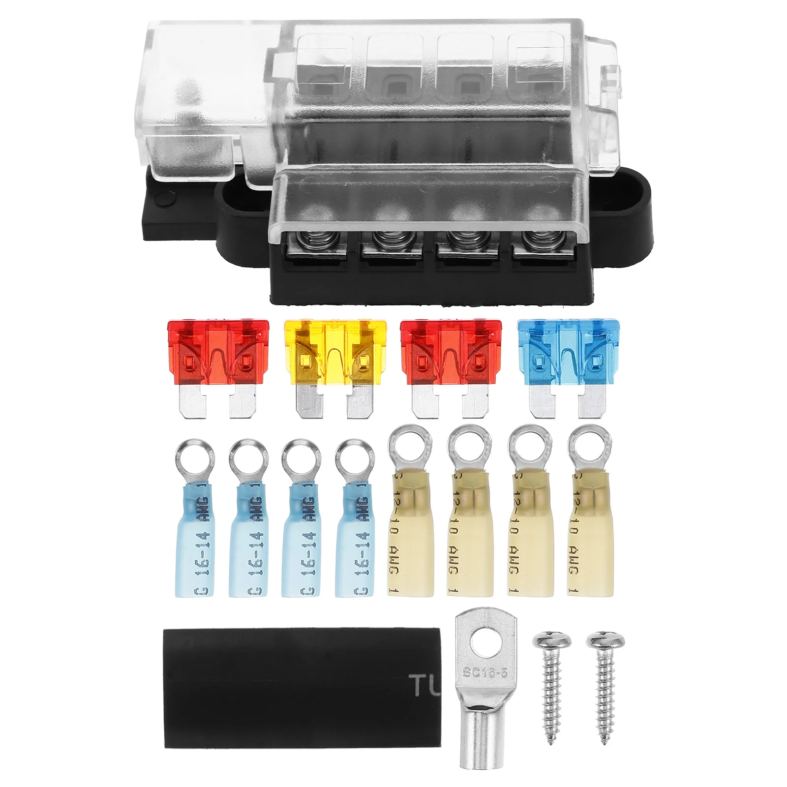 Fuse Box Compact Waterproof Design For Car Boat Rv -Circuit Protection Cover Easy Wiring Removable Terminals
