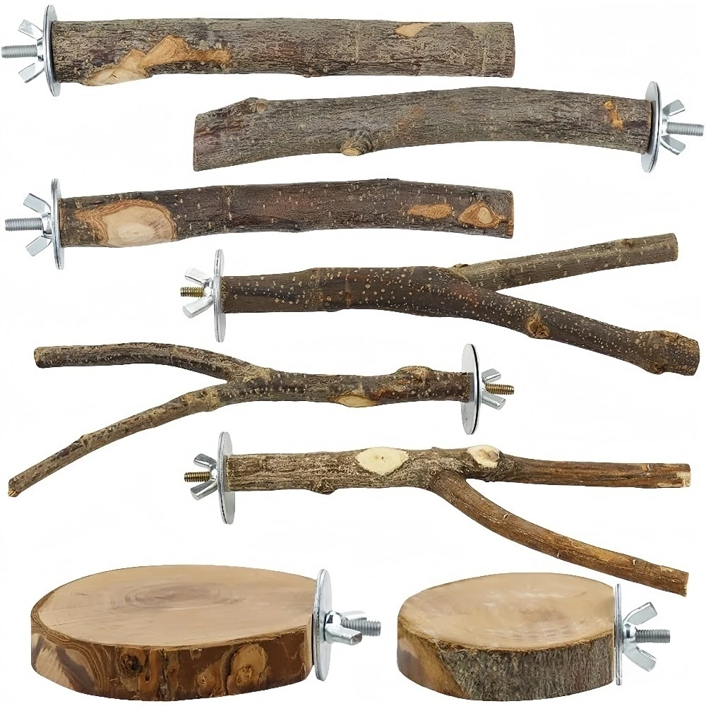 8Pcs Natural Wood Parrot Perch Set Bird Standing Stick Platform Cage Accessory Bird Supplies
8Pcs Natural Wood Parrot Perch Set Bird Standing Stick Platform Cage Accessory Bird Supplies