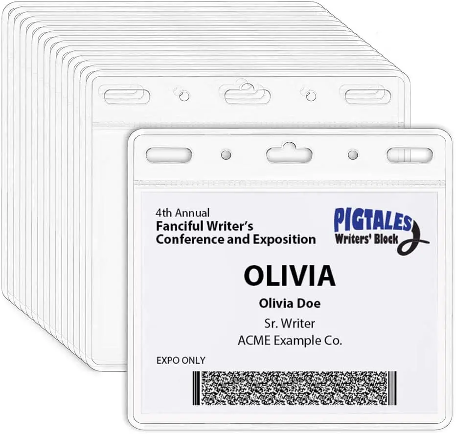Clear ID Card Holder Waterproof, 100 Pack Horizontal 4x3 Inches for Lanyard
Clear ID Card Holder Waterproof, 100 Pack Horizontal 4x3 Inches for Lanyard