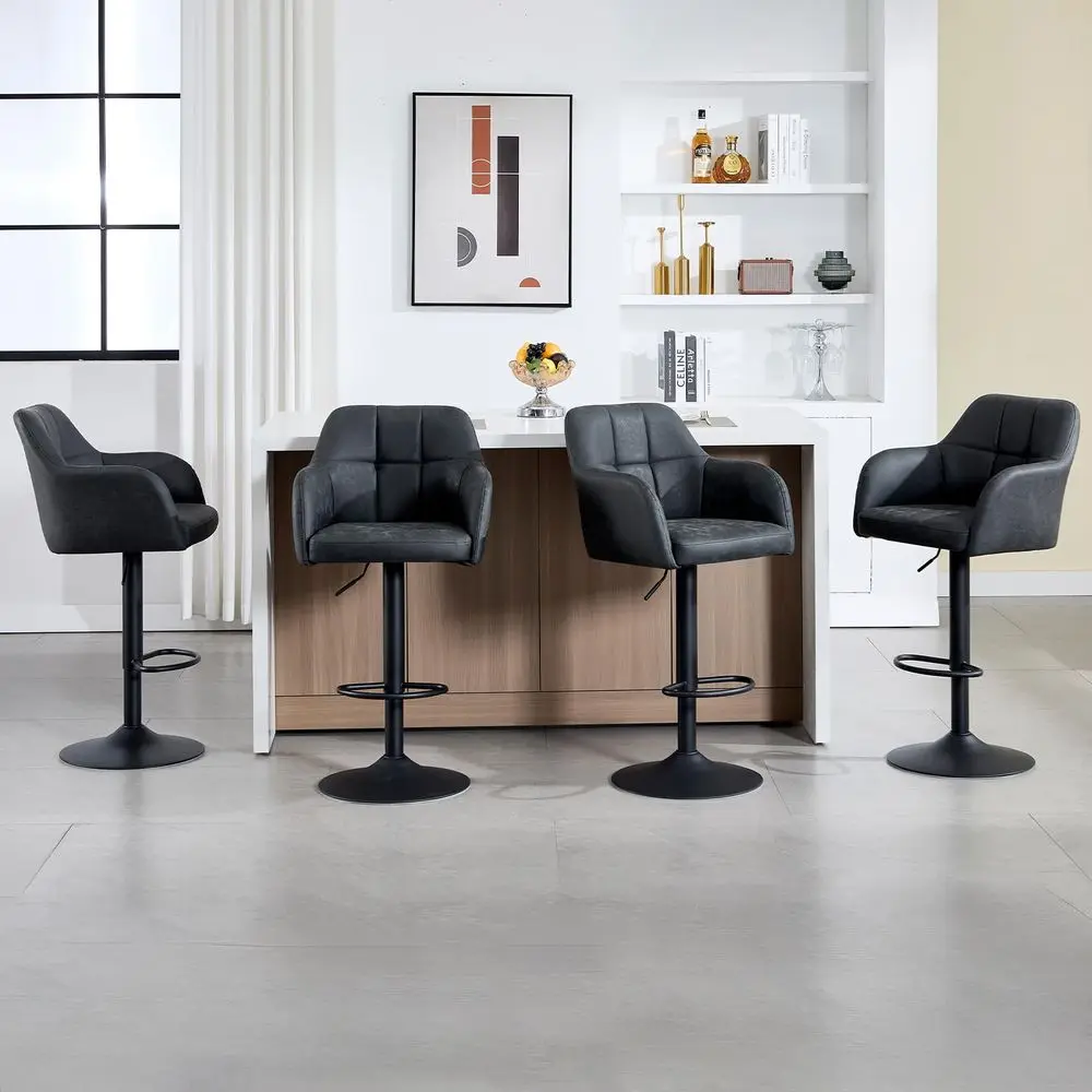Bar Stools Set of 4, Faux Leather Counter Stools with Armrest, Adjustable Counter Height Bar Chairs, Upholstered Bar Stools for
Bar Stools Set of 4, Faux Leather Counter Stools with Armrest, Adjustable Counter Height Bar Chairs, Upholstered Bar Stools for