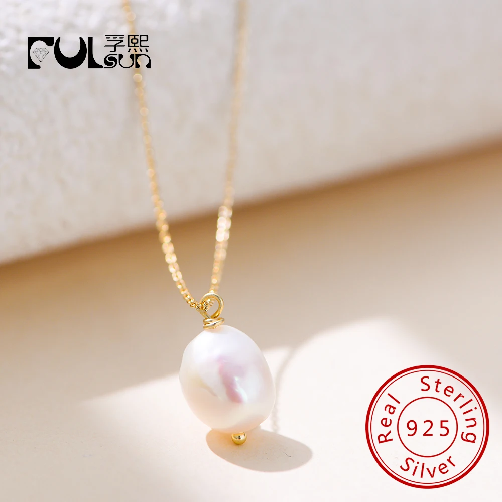 Ожерелье с подвеской из стерлингового серебра 925 пробы, 14-каратное позолоченное ожерелье в стиле барокко с натуральным пресноводным жемчугом для женщин, изысканные ювелирные изделия
Ожерелье с подвеской из стерлингового серебра 925 пробы, 14-каратное позолоченное ожерелье в стиле барокко с натуральным пресноводным жемчугом для женщин, изысканные ювелирные изделия