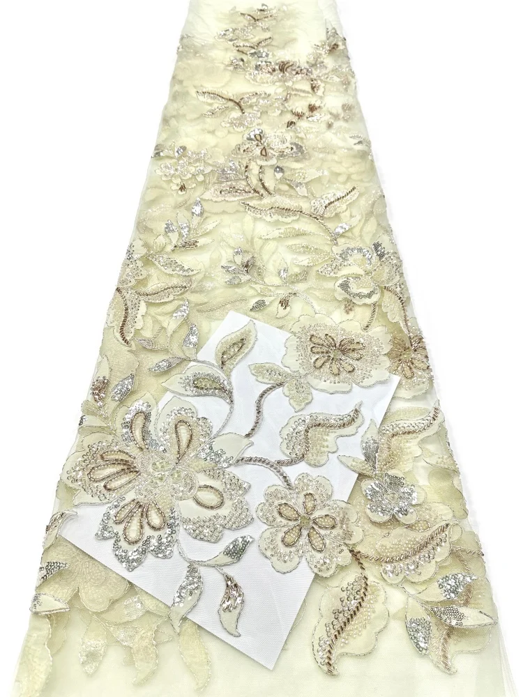 African Sequins Lace Fabric 2026 High Quality Lace Embroidery Beaded Mesh Fabric 5 Yards For Women Wedding Party Dress
African Sequins Lace Fabric 2026 High Quality Lace Embroidery Beaded Mesh Fabric 5 Yards For Women Wedding Party Dress