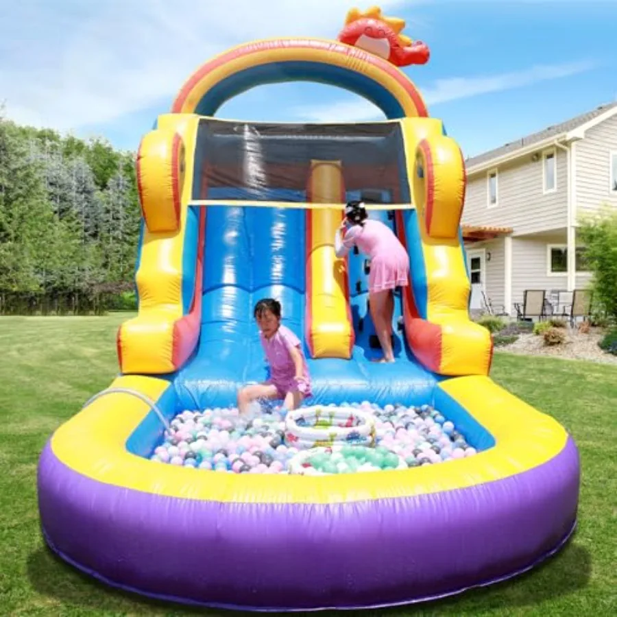 21FT Inflatable Water Slide for Adults 100 PVC Commercial Bounce House Water Slide with Blower Big Splash Pool in Blue for Back
21FT Inflatable Water Slide for Adults 100 PVC Commercial Bounce House Water Slide with Blower Big Splash Pool in Blue for Back