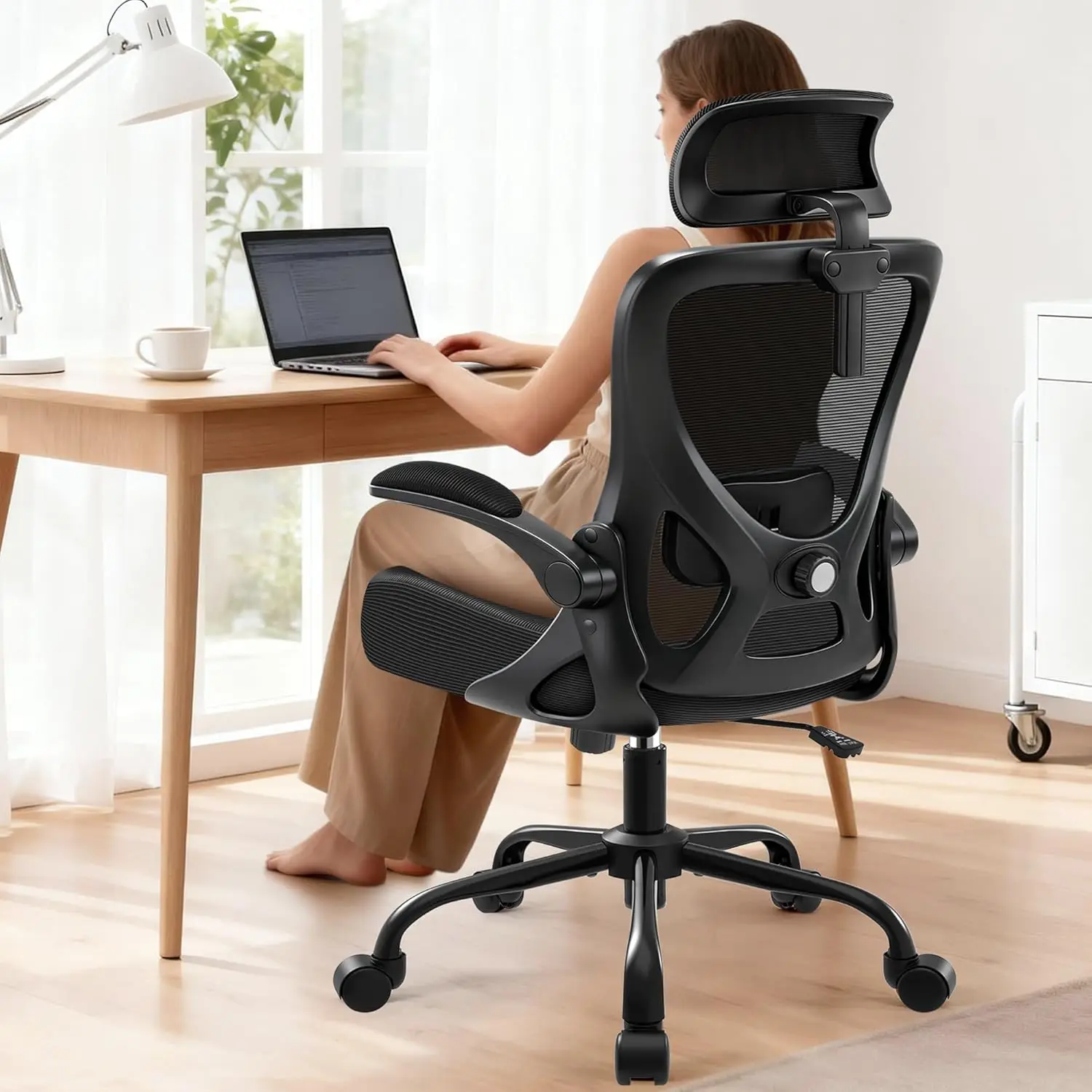 Ergonomic Mesh Office Chair with Adjustable Lumbar Support, Headrest & Flip-up Armrests - High Back Computer Gaming Chair
Ergonomic Mesh Office Chair with Adjustable Lumbar Support, Headrest & Flip-up Armrests - High Back Computer Gaming Chair