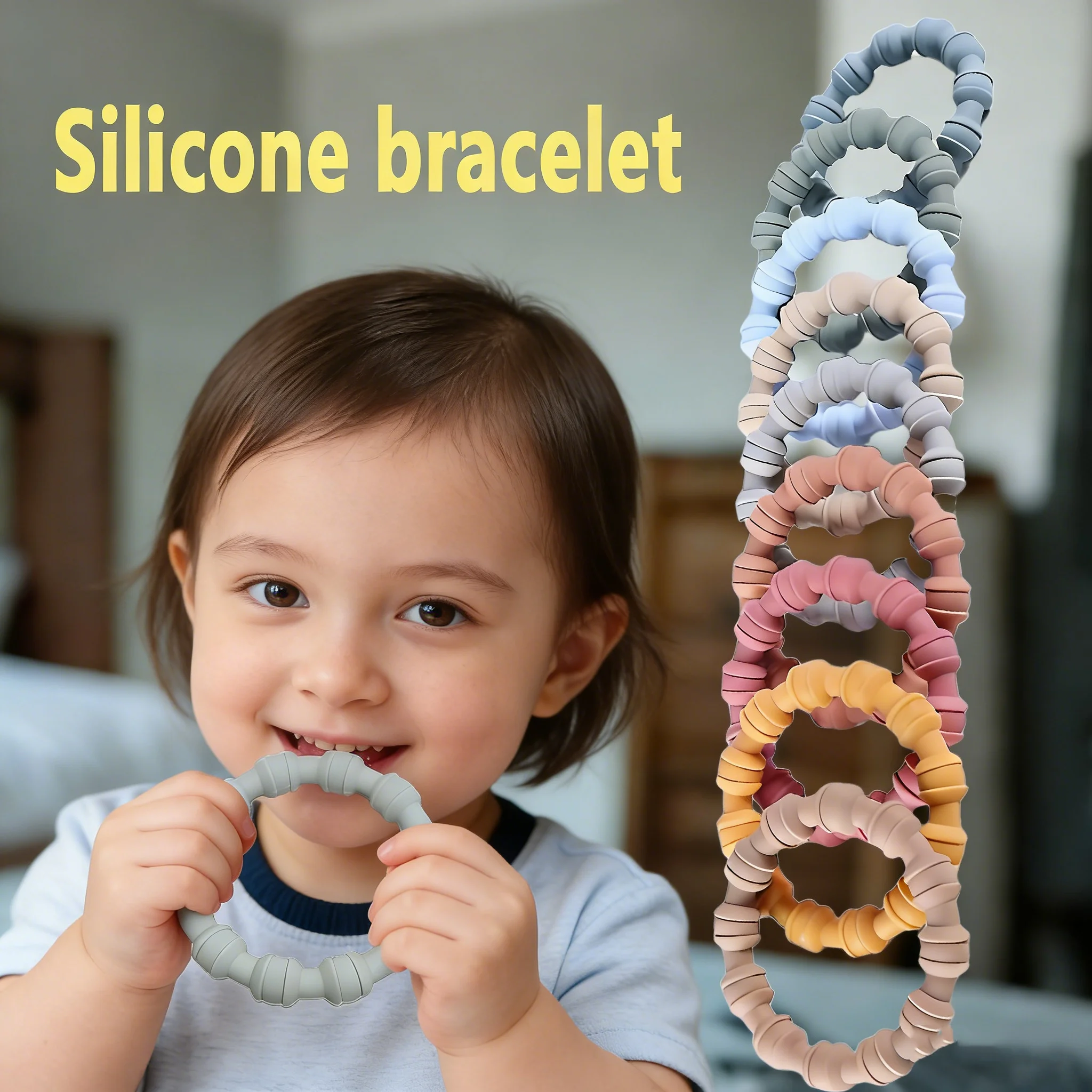 Silicone Teething Toy Bracelet Silicone Material Relieves Teething Discomfort Ideal for Children Perfect Holiday Gift
Silicone Teething Toy Bracelet Silicone Material Relieves Teething Discomfort Ideal for Children Perfect Holiday Gift