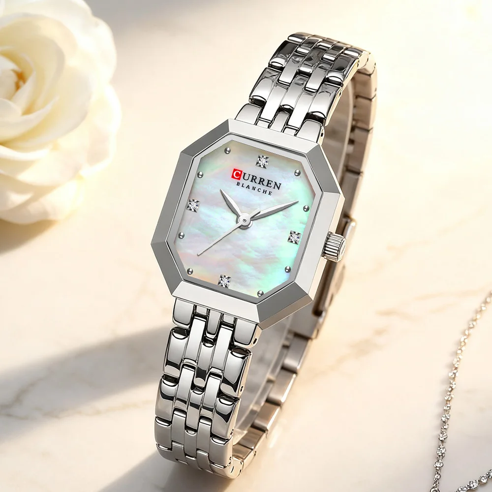 CURREN элегантные женские часы с прямоугольным циферблатом, серебристый браслет из нержавеющей стали, винтажные минималистичные кварцевые наручные часы
CURREN элегантные женские часы с прямоугольным циферблатом, серебристый браслет из нержавеющей стали, винтажные минималистичные кварцевые наручные часы