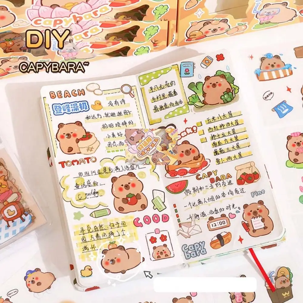 Cute Cartoon Capybara Stickers Food No Repeat DIY Decorative Sticker Animal Hand Account Decor Stationery Sticker Student
Cute Cartoon Capybara Stickers Food No Repeat DIY Decorative Sticker Animal Hand Account Decor Stationery Sticker Student