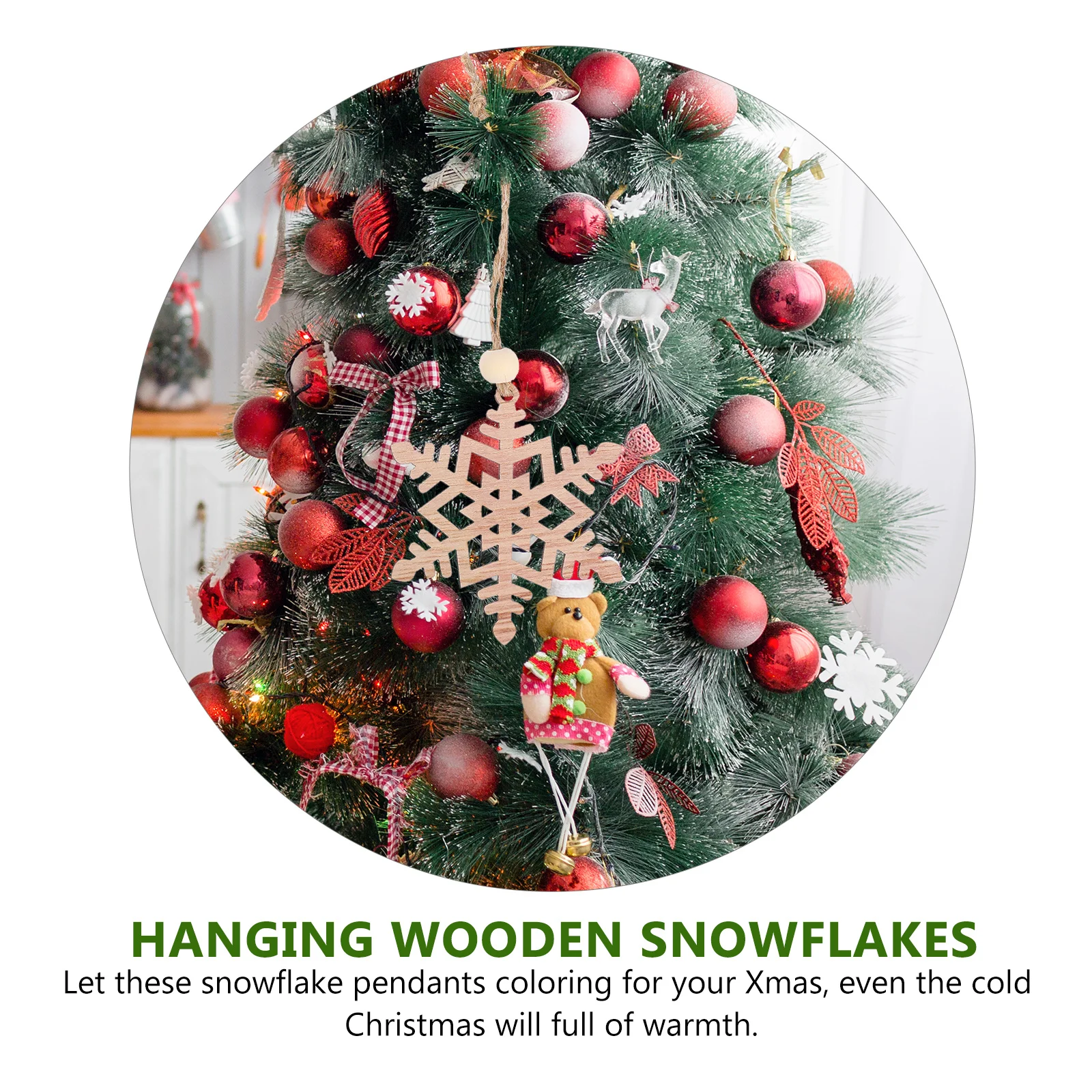 6Pcs Christmas Tree Hanging Ornament Snowflake Design Wooden Craft for Holiday Decorations Winter Season Home Fireplace
6Pcs Christmas Tree Hanging Ornament Snowflake Design Wooden Craft for Holiday Decorations Winter Season Home Fireplace