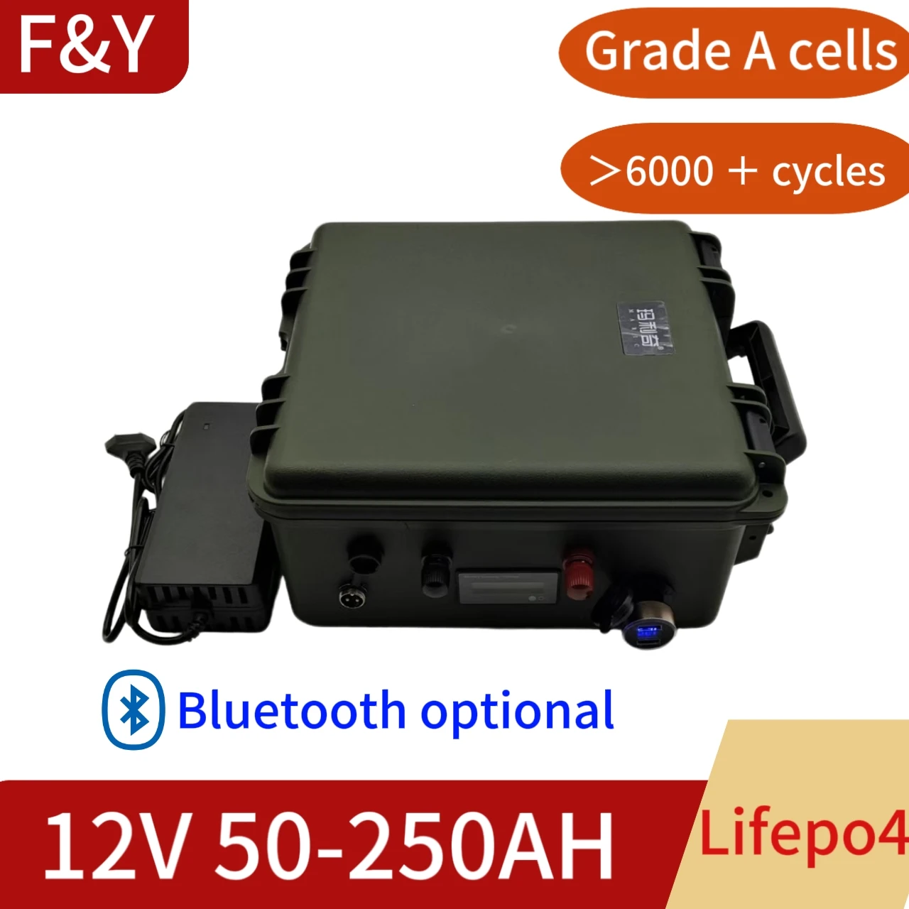 F&Y 12V 50Ah 60Ah 80Ah 100Ah 120Ah 250Ah Lifepo4 Lithium Battery with Smart BMS 4S for Ship Rubber Boat Propeller Trolling Motor
F&Y 12V 50Ah 60Ah 80Ah 100Ah 120Ah 250Ah Lifepo4 Lithium Battery with Smart BMS 4S for Ship Rubber Boat Propeller Trolling Motor