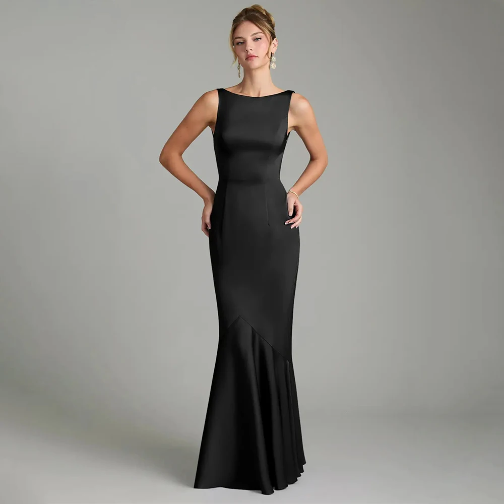 Boat Neck Sleeveless Mermaid Evening Dresses Women's Formal Evening Gowns Elegant Pleated Backless Floor Length Prom Dress
Boat Neck Sleeveless Mermaid Evening Dresses Women's Formal Evening Gowns Elegant Pleated Backless Floor Length Prom Dress
