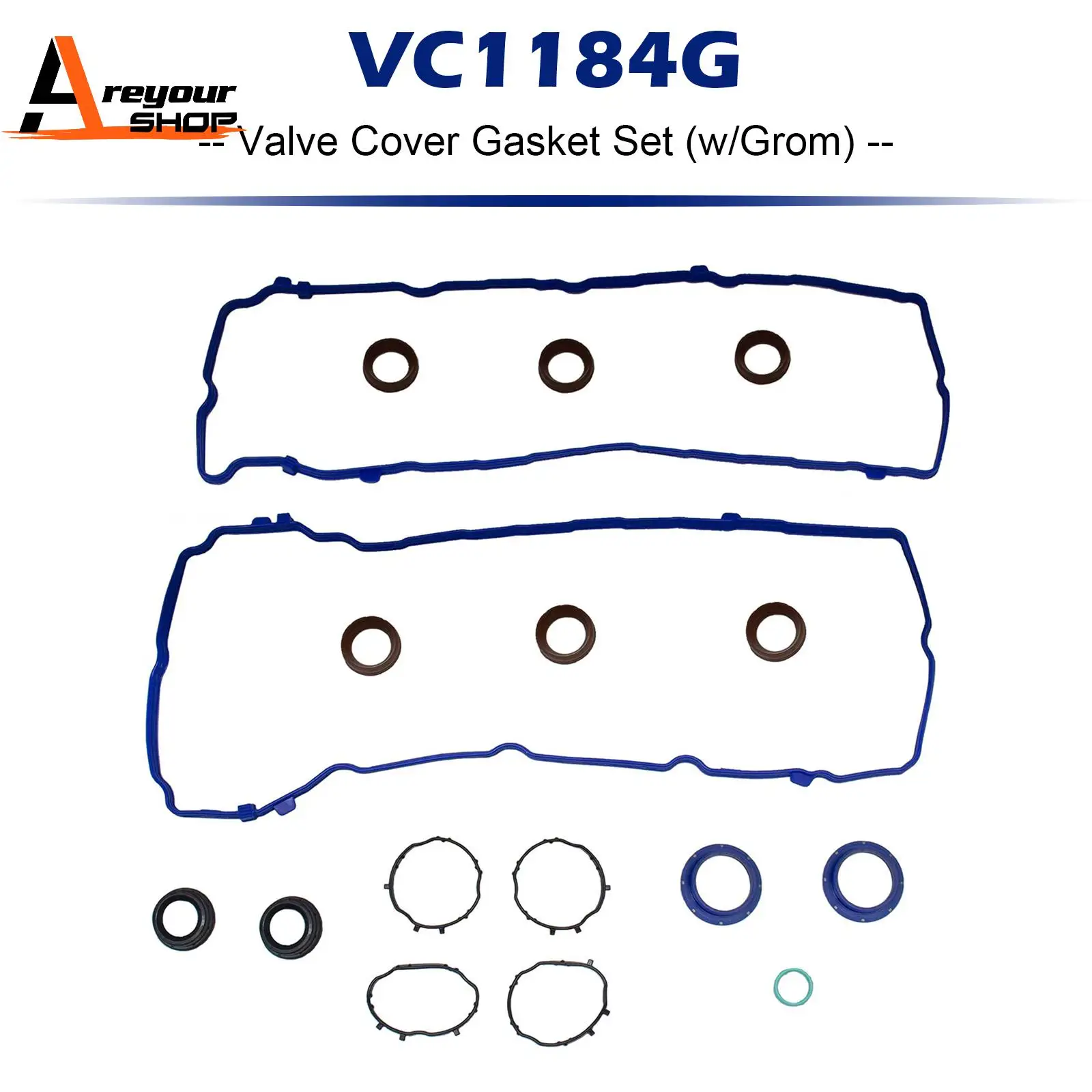 VC1184G Valve Cover Gasket Set (w/Grom) for Jeep Wrangler 3.6L V6 DOHC 2016-2022
VC1184G Valve Cover Gasket Set (w/Grom) for Jeep Wrangler 3.6L V6 DOHC 2016-2022