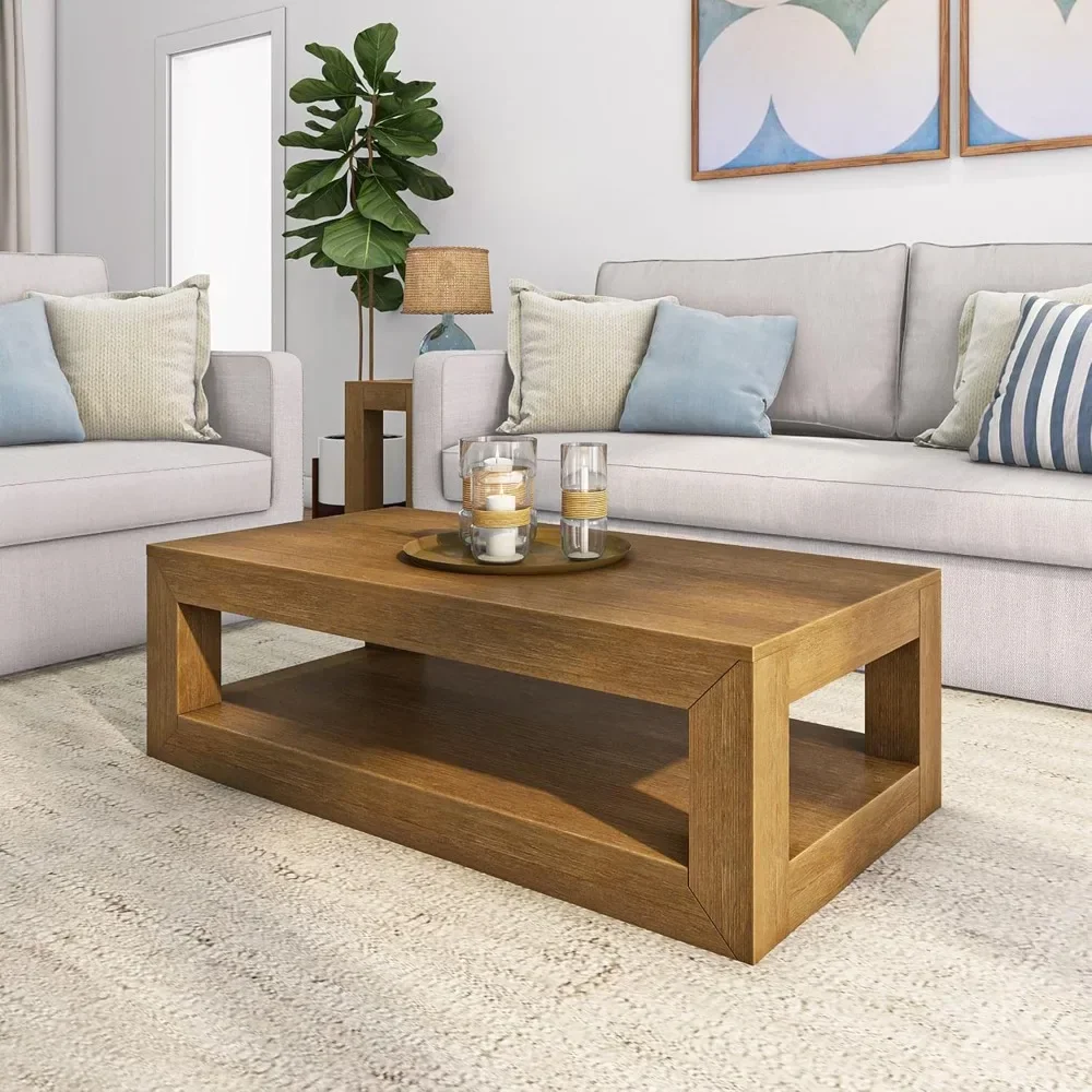 Modern Rectangular Coffee Table with Shelf, 48 Inches, Solid Wood Center Table with Storage Space, 2-story Living Room Tea Table
Modern Rectangular Coffee Table with Shelf, 48 Inches, Solid Wood Center Table with Storage Space, 2-story Living Room Tea Table