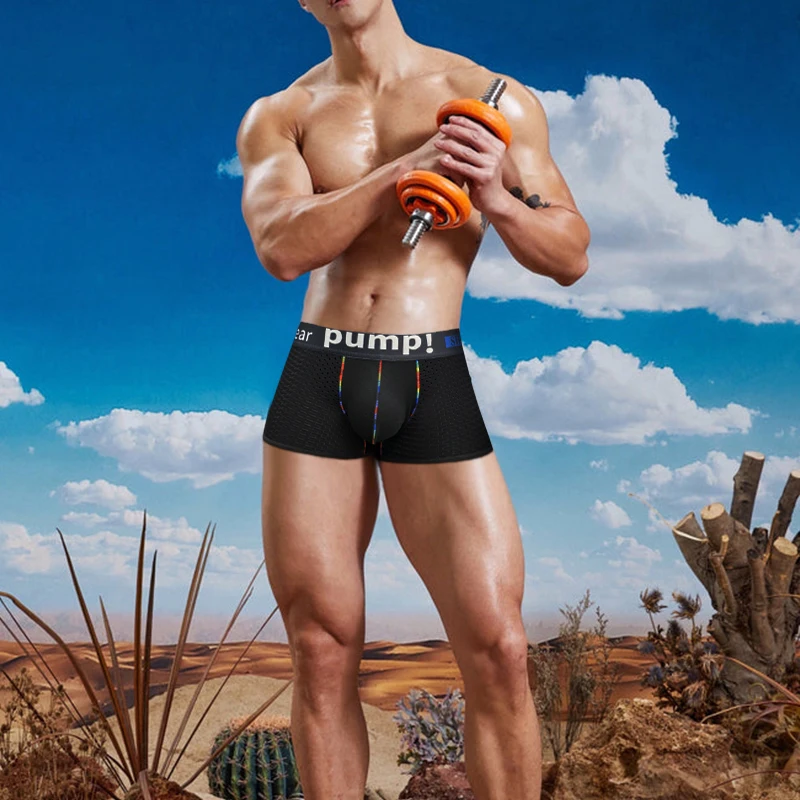 Men's personalized boxer shorts mesh breathable sexy sports fashion low waist boxer shorts solid color fashion shorts male
Men's personalized boxer shorts mesh breathable sexy sports fashion low waist boxer shorts solid color fashion shorts male