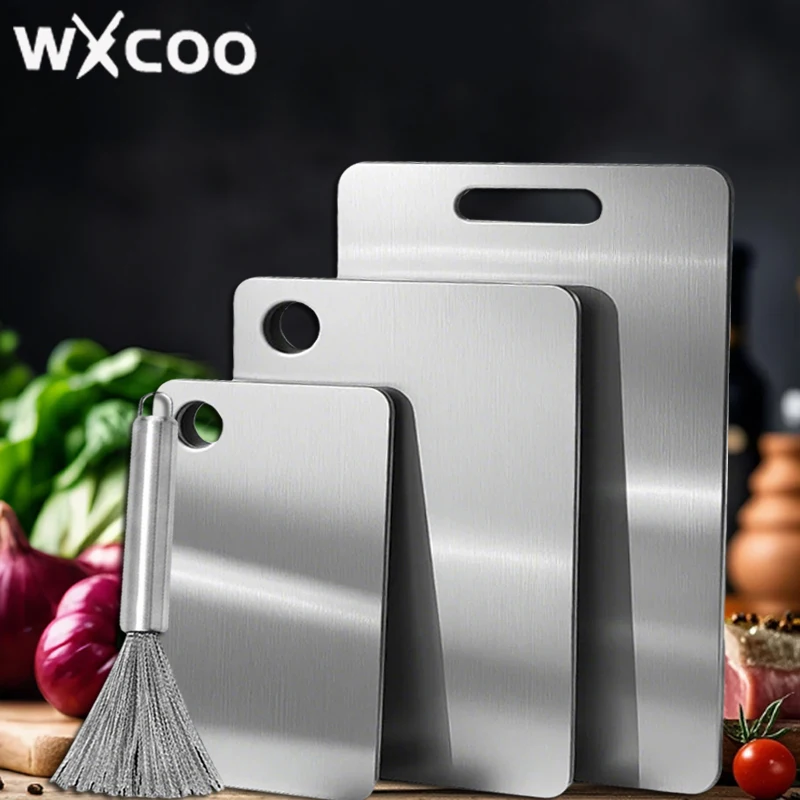 Разделочная доска WCOO, кухонные разделочные доски из нержавеющей стали для кухни, двухсторонние утолщенные доски пищевого качества, легко чистящиеся 
Разделочная доска WCOO, кухонные разделочные доски из нержавеющей стали для кухни, двухсторонние утолщенные доски пищевого качества, легко чистящиеся