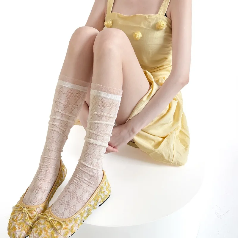 Breathable Sheer Diamond Mesh Mid-Calf Socks for Women,Summer Transparent Slouch Socks for Daily & Dating Wear Women Socks
Breathable Sheer Diamond Mesh Mid-Calf Socks for Women,Summer Transparent Slouch Socks for Daily & Dating Wear Women Socks