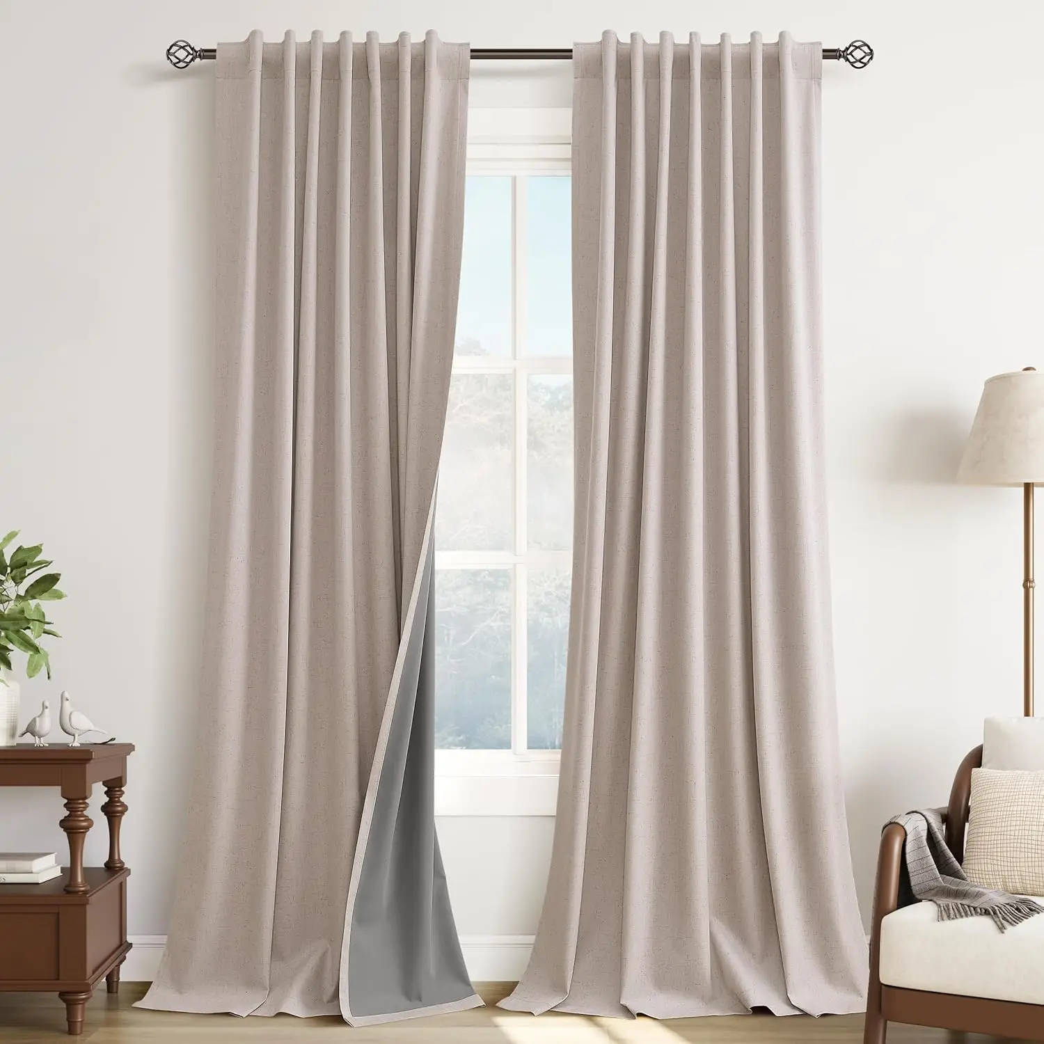 Champagne Linen Blackout Curtains for Bedroom 96 Inch Long 2 Panels Back Tab Hook Belt Decor for Living Room Black Out L
Champagne Linen Blackout Curtains for Bedroom 96 Inch Long 2 Panels Back Tab Hook Belt Decor for Living Room Black Out L