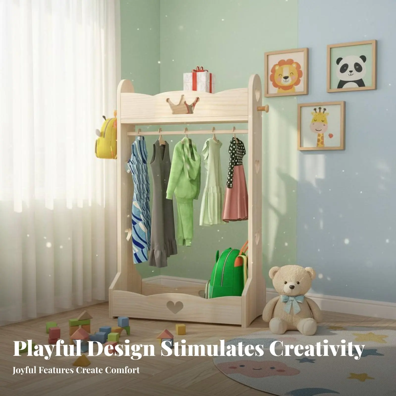 2 Pieces childs' Valet Stand Featuring Mirror Cartoon Design Young Child Playtime Costume Station Promotes Organization Easy
2 Pieces childs' Valet Stand Featuring Mirror Cartoon Design Young Child Playtime Costume Station Promotes Organization Easy