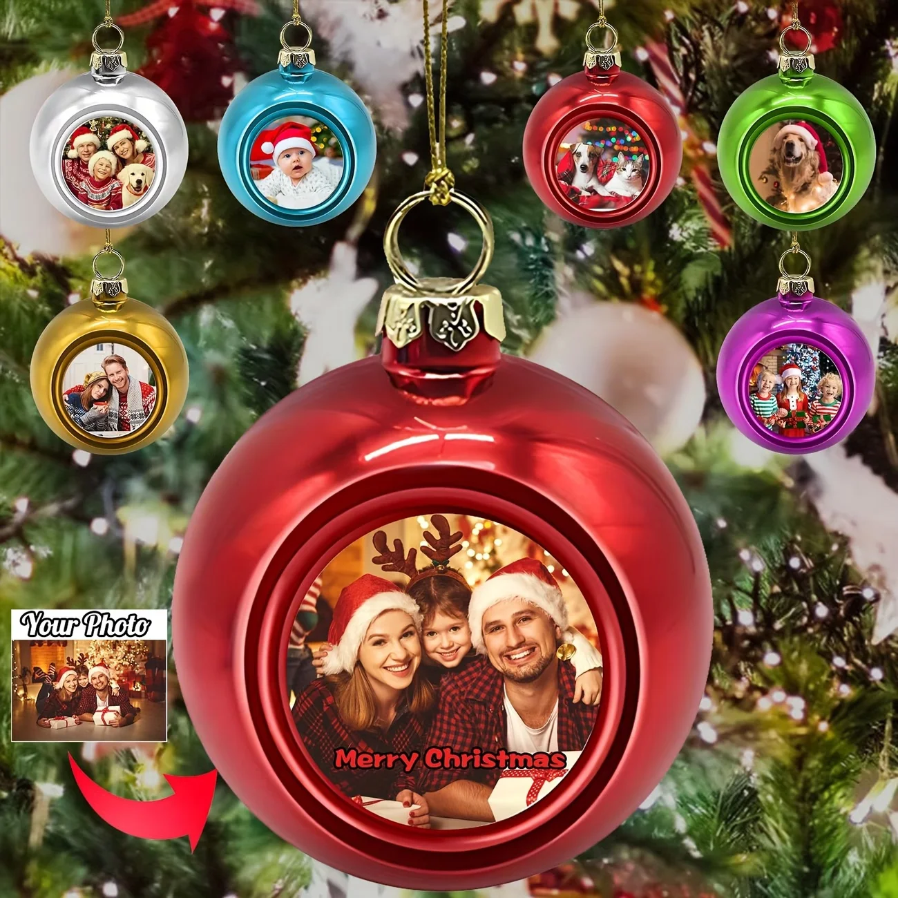 Custom Photo Christmas Ornaments, DIY Personalized Christmas Balls, Custom Xmas Gifts for Home & Christmas Tree Decorations
Custom Photo Christmas Ornaments, DIY Personalized Christmas Balls, Custom Xmas Gifts for Home & Christmas Tree Decorations