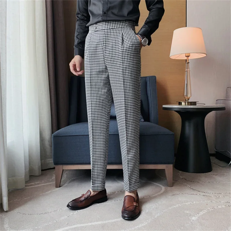 Thousand Bird Grid High Waist Straight Casual Pants New Men Dress Pant Fashion Men Trousers Formal Trousers Male Clothing
Thousand Bird Grid High Waist Straight Casual Pants New Men Dress Pant Fashion Men Trousers Formal Trousers Male Clothing