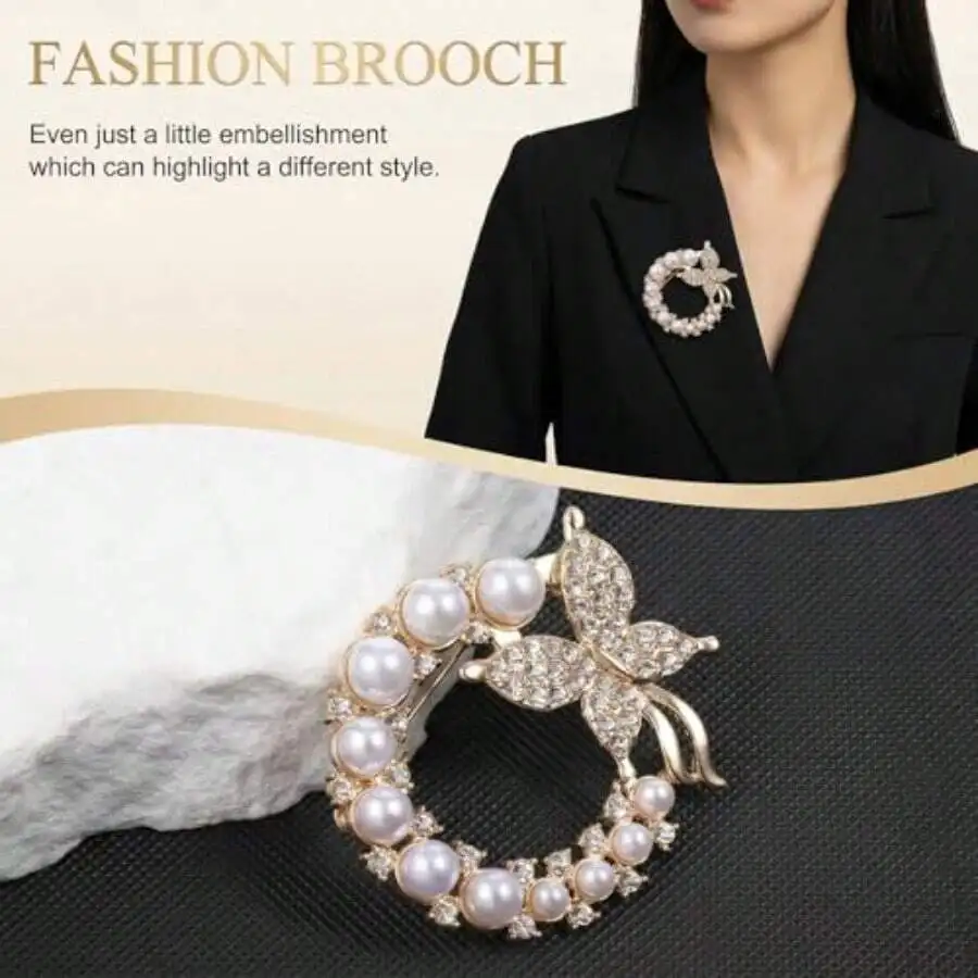 4 Pcs Pearl Rhinestone Brooch For Women Elegant Flower Butterfly Design Suit Dress Hat Decoration
4 Pcs Pearl Rhinestone Brooch For Women Elegant Flower Butterfly Design Suit Dress Hat Decoration
