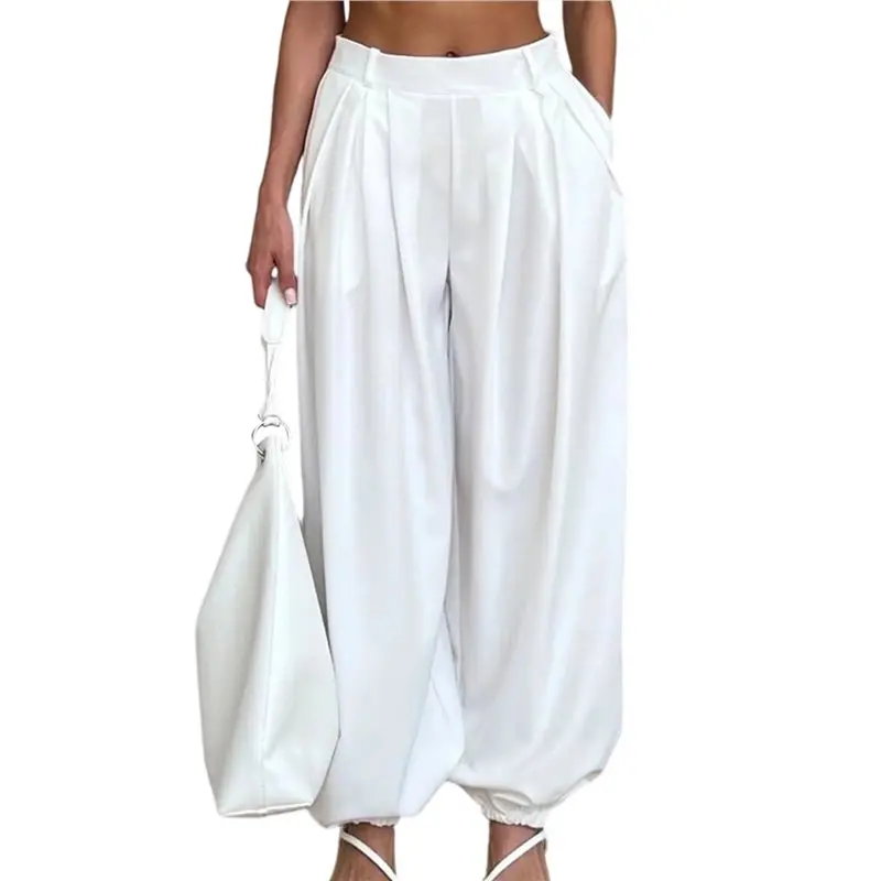NEW-Women Long Pants High Waist Stretchy Loose Fit Casual Trousers With Pocket
NEW-Women Long Pants High Waist Stretchy Loose Fit Casual Trousers With Pocket