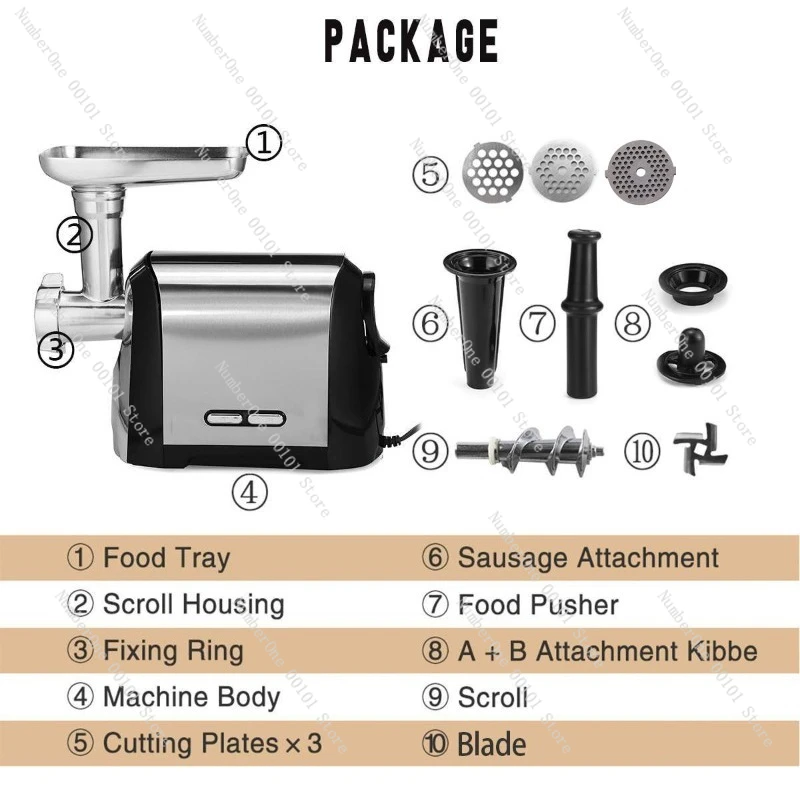 Electric Meat Grinder - Home Use, Multifunctional, Fully Automatic, Stainless Steel - Meat Mincer, Sausage Stuffer
Electric Meat Grinder - Home Use, Multifunctional, Fully Automatic, Stainless Steel - Meat Mincer, Sausage Stuffer