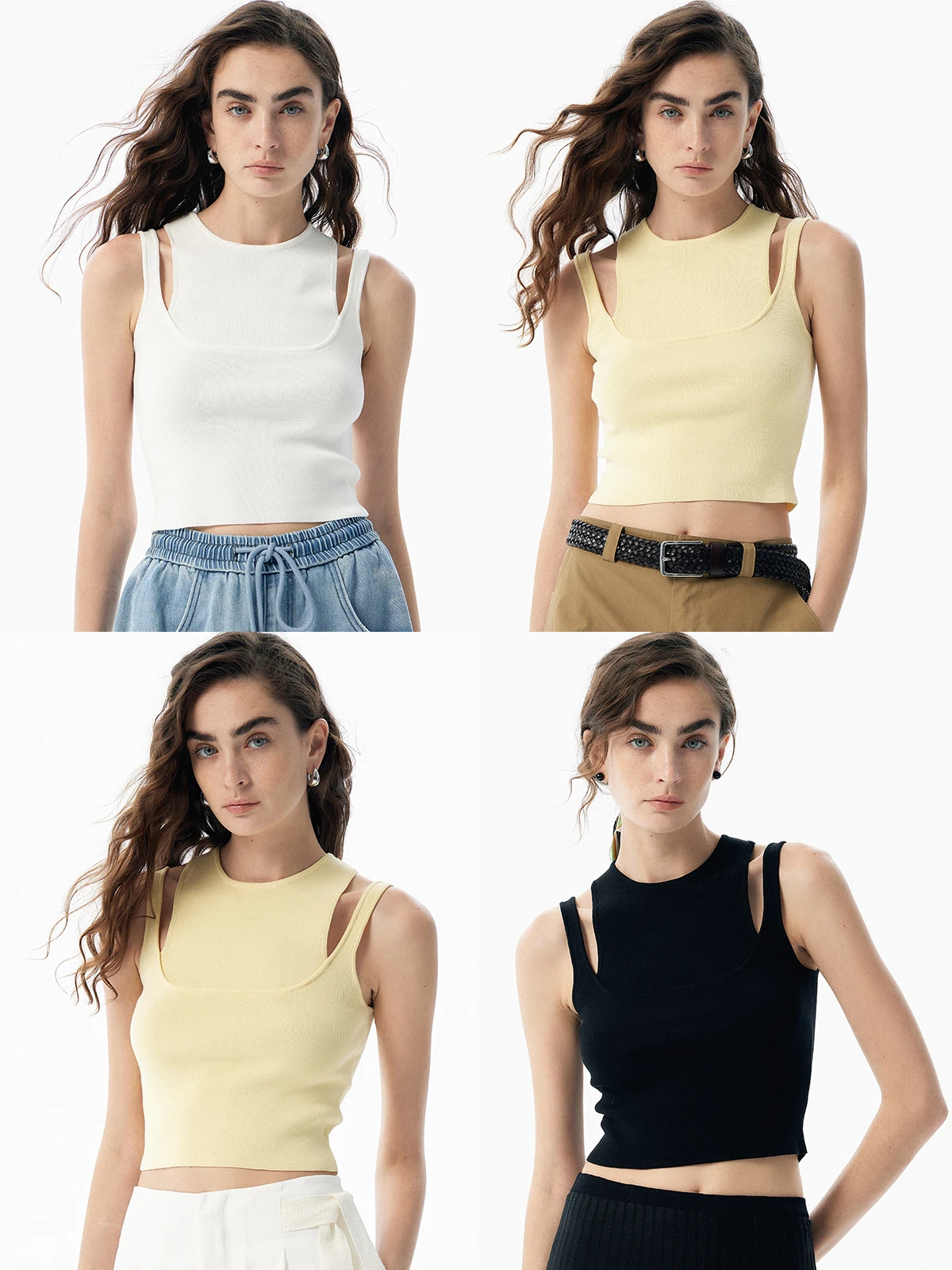 Thornaura Modal Cotton Vest Top Pure Color Design Advanced Level Fake Two-Piece Commute Style Slim Fit Regular Length
Thornaura Modal Cotton Vest Top Pure Color Design Advanced Level Fake Two-Piece Commute Style Slim Fit Regular Length