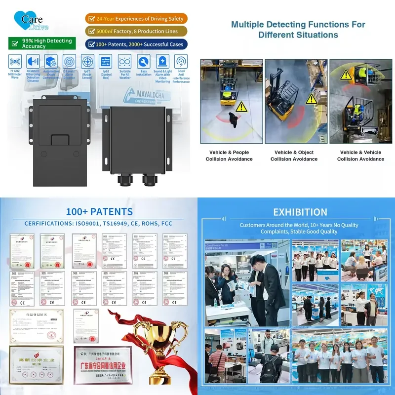 AlwayCare 77Ghz AI 3-Level Alarming Range Radar Detection System Safety Driving for Forklift Vehicle Fleet Management
AlwayCare 77Ghz AI 3-Level Alarming Range Radar Detection System Safety Driving for Forklift Vehicle Fleet Management