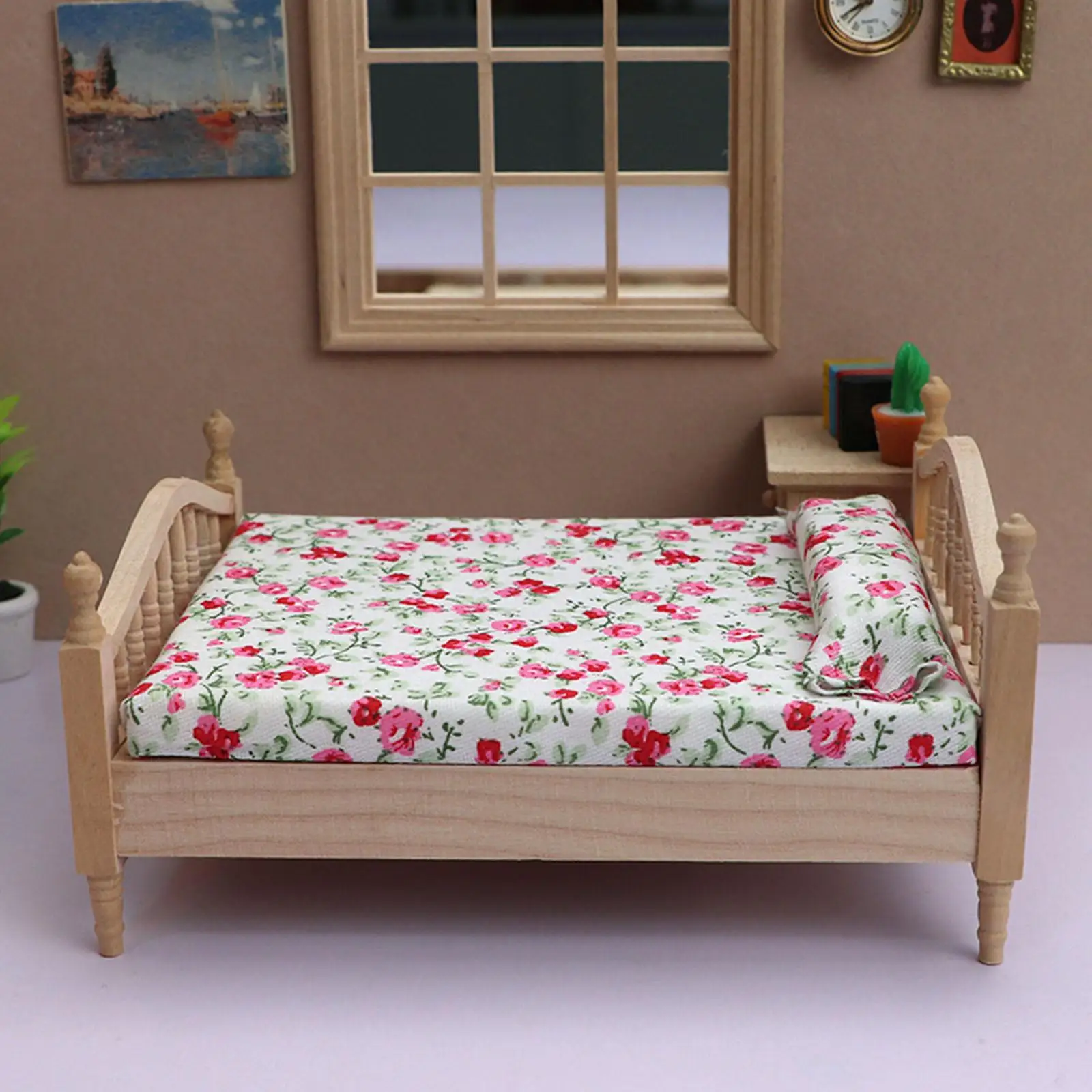 1/12 Scale Doll House Mini Double Bed Model Dollhouse Decoration Pretend Photography Props for Toddlers Girls
1/12 Scale Doll House Mini Double Bed Model Dollhouse Decoration Pretend Photography Props for Toddlers Girls